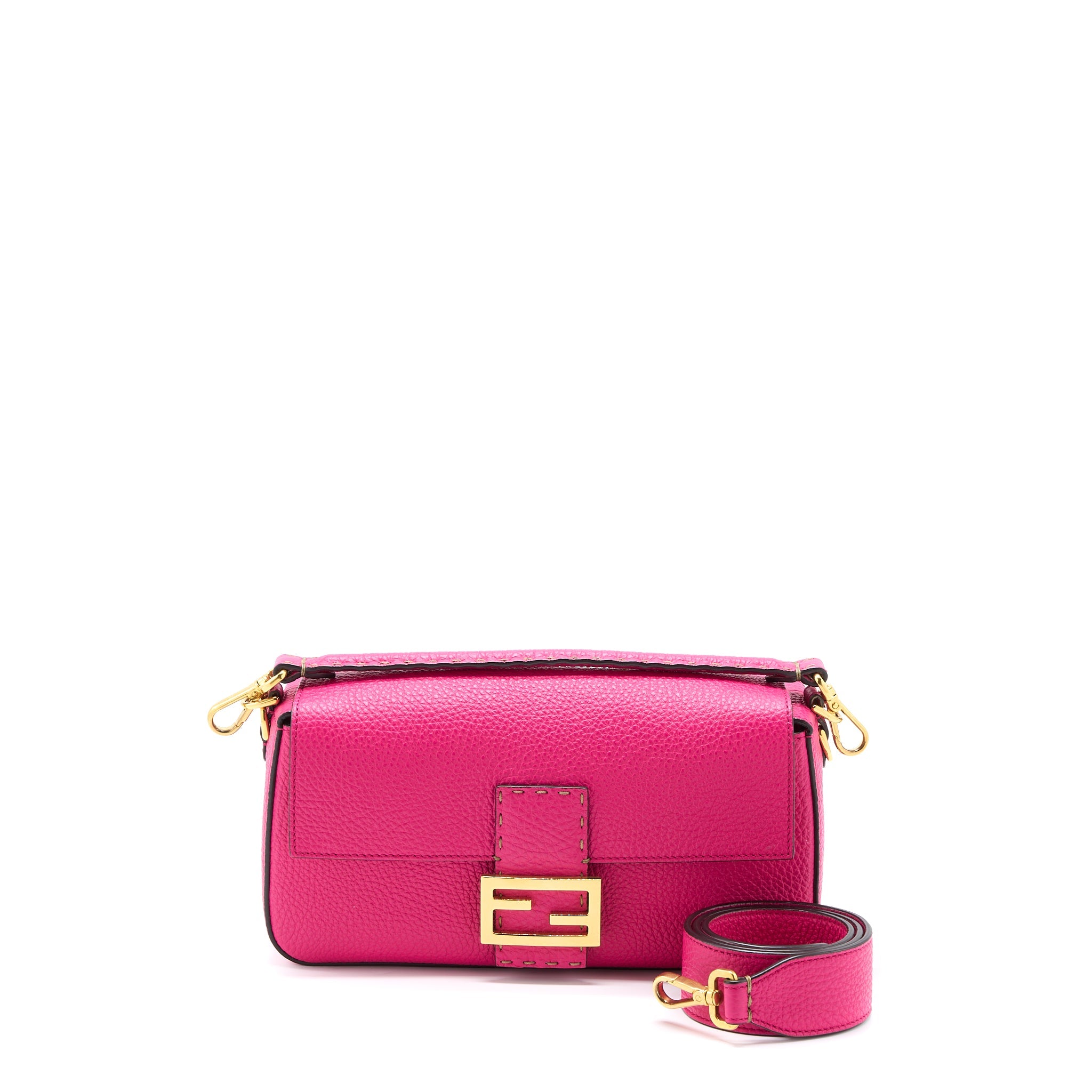 FENDI BAGUETTE BAG CALFSKIN PINK GHW