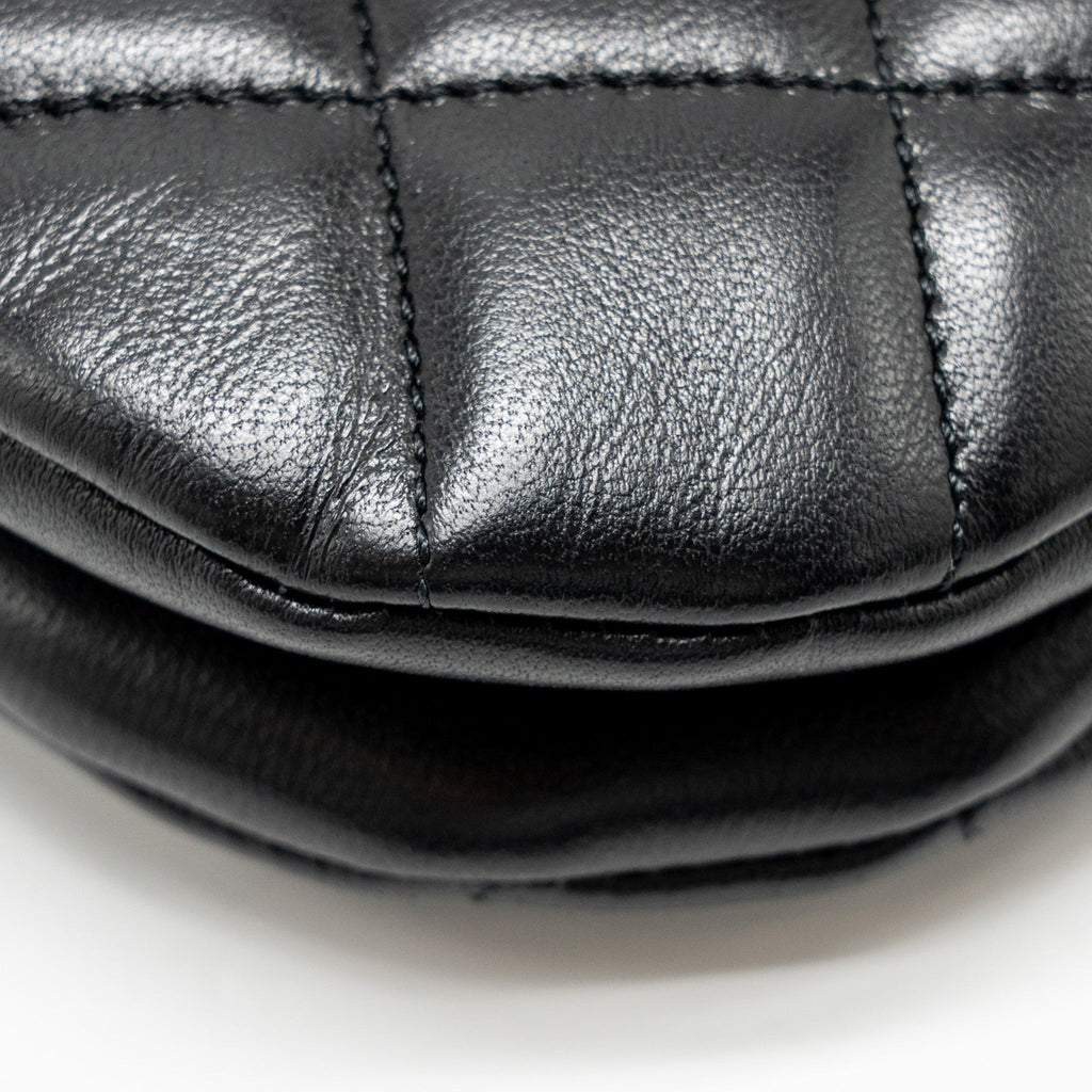 CHANEL 24C QUILTED SMALL MESSENGER BAG BLACK LAMBSKIN GHW (MICROCHIP)