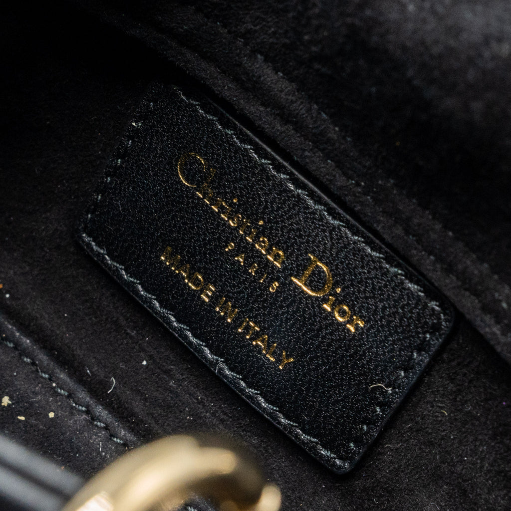 DIOR LADY D-JOY MICRO BAG LAMBSKIN BLACK LGHW