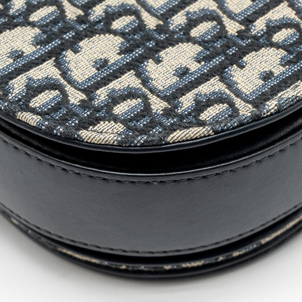 DIOR CD SIGNATURE CROSSBODY BAG OBLIQUE CANVAS NAVY GHW