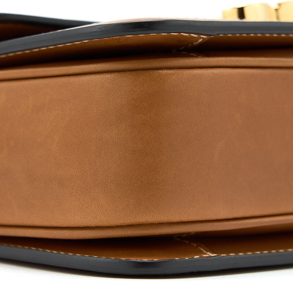 CELINE TEEN TRIOMPHE BAG IN TRIOMPHE CANVAS / NATURE CALFSKIN GHW