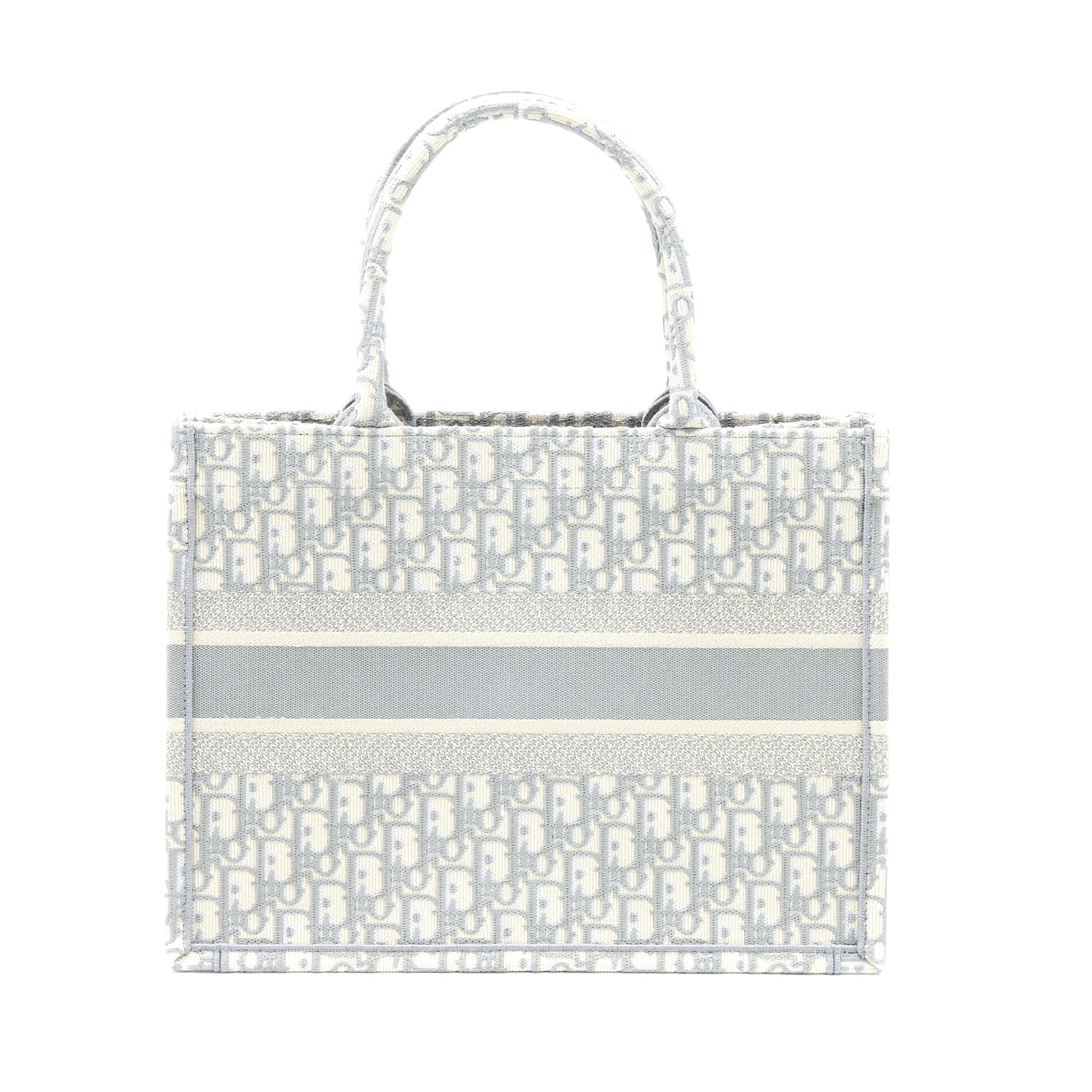 DIOR MEDIUM BOOK TOTE DIOR OBLIQUE EMBROIDERY CANVAS GREY