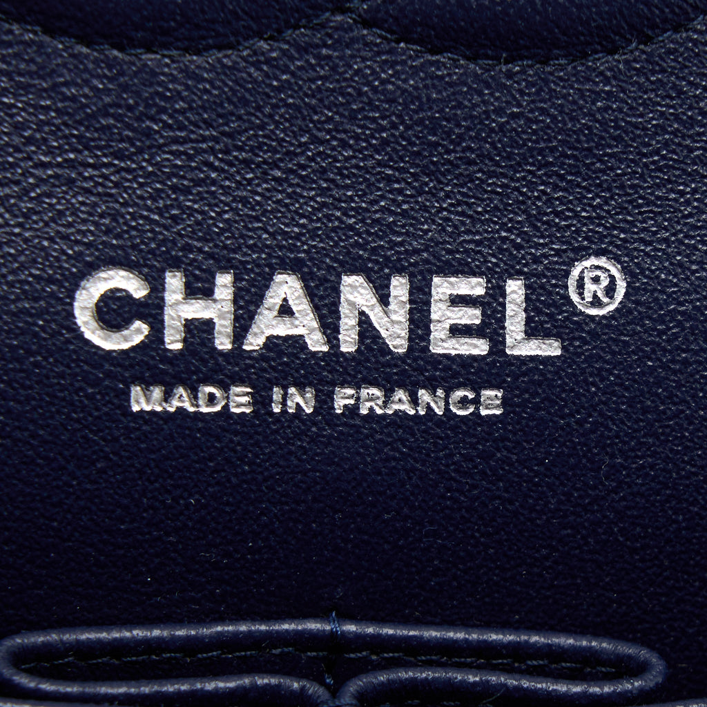 CHANEL MEDIUM CLASSIC DOUBLE FLAP BAG CAVIAR NAVY BLUE SHW
