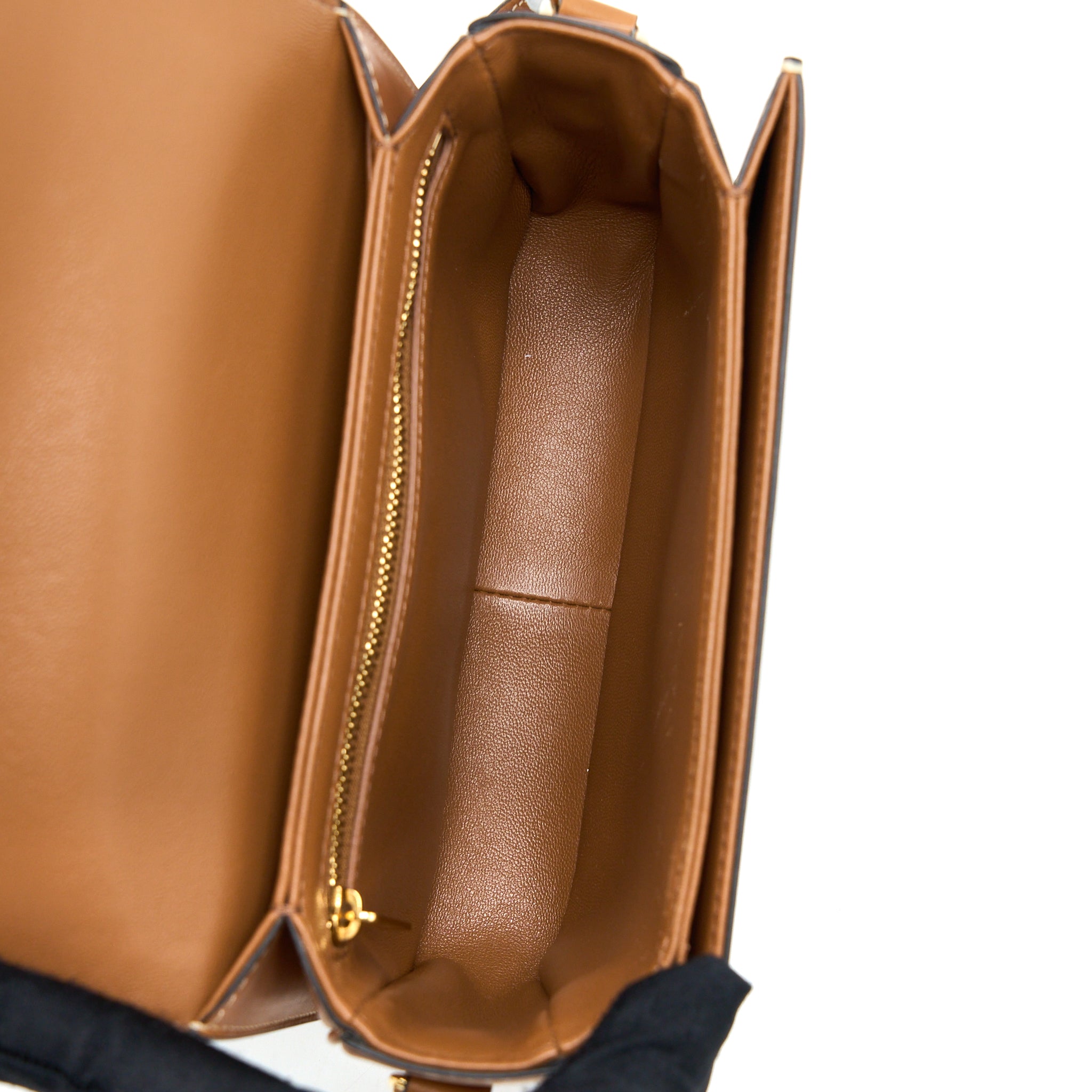 CELINE TEEN TRIOMPHE BAG IN TRIOMPHE CANVAS / NATURE CALFSKIN GHW
