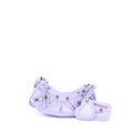 BALENCIAGA LE CAGOLE XS SHOULDER BAG CROC EMBOSSED CALFSKIN LIGHT PURPLE SHW