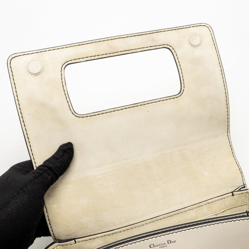 DIOR DIOREVOLUTION FLAP BAG CALFSKIN WHITE SHW