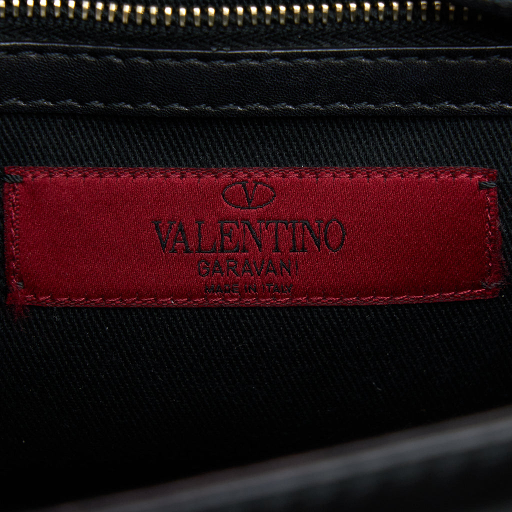 VALENTINO SMALL ROCKSTUD CROSSBODY BAG WITH CHAIN BLACK LGHW