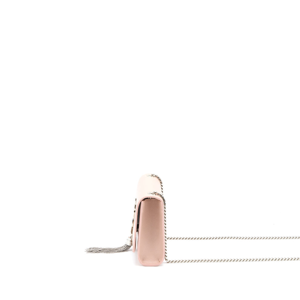 SAINT LAURENT KATE TASSEL GRAINED CALFSKIN PINK SHW