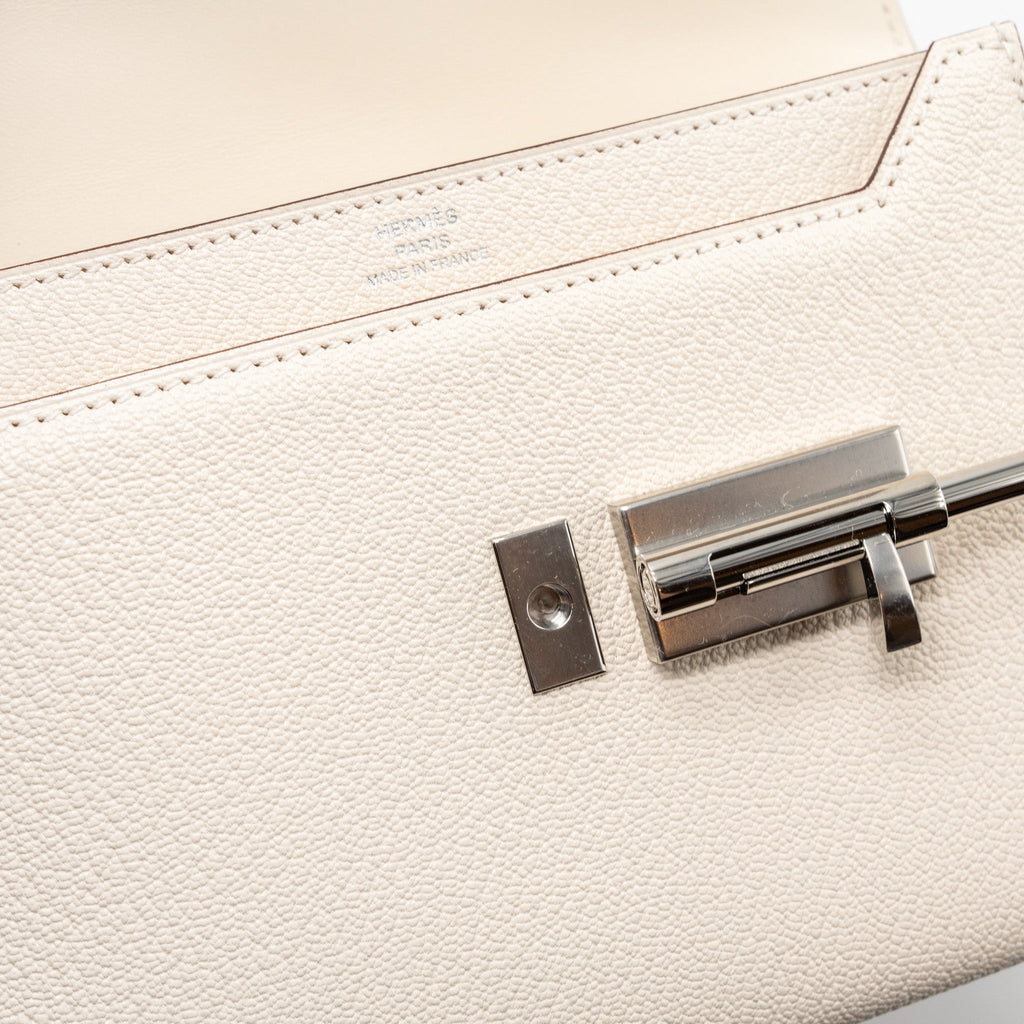 HERMES MINI VERROU CHEVRE MYSORE NATA / MULTICOLOR STRAP SHW