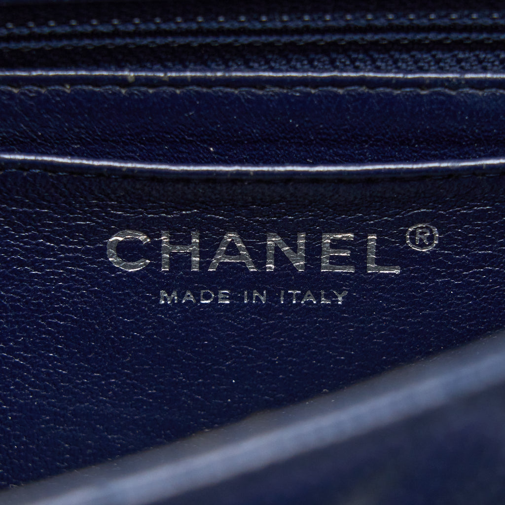 CHANEL CLASSIC MINI RECTANGULAR FLAP BAG CAVIAR NAVY SHW