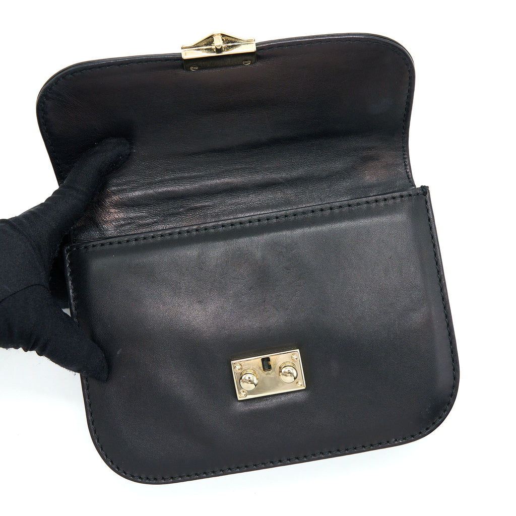VALENTINO SMALL ROCKSTUD CROSSBODY BAG WITH CHAIN BLACK LGHW