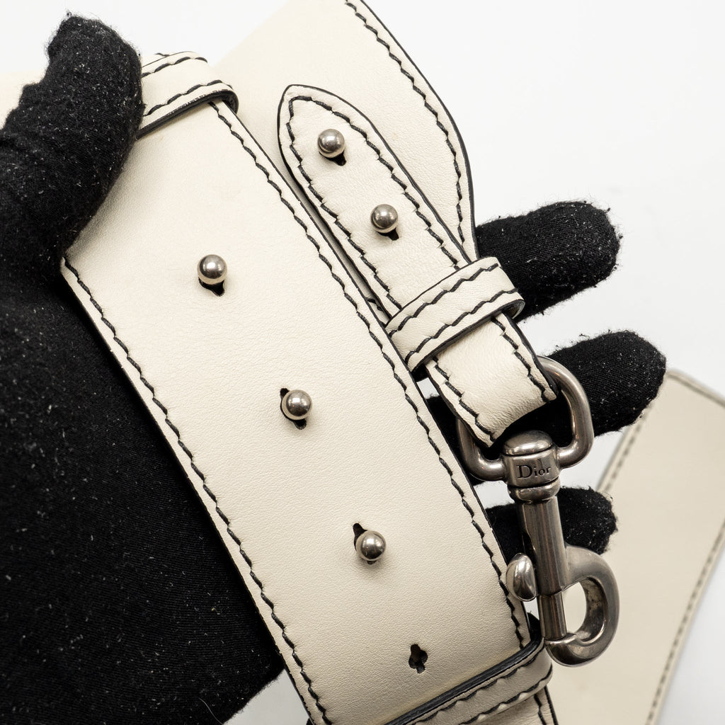 DIOR DIOREVOLUTION FLAP BAG CALFSKIN WHITE SHW