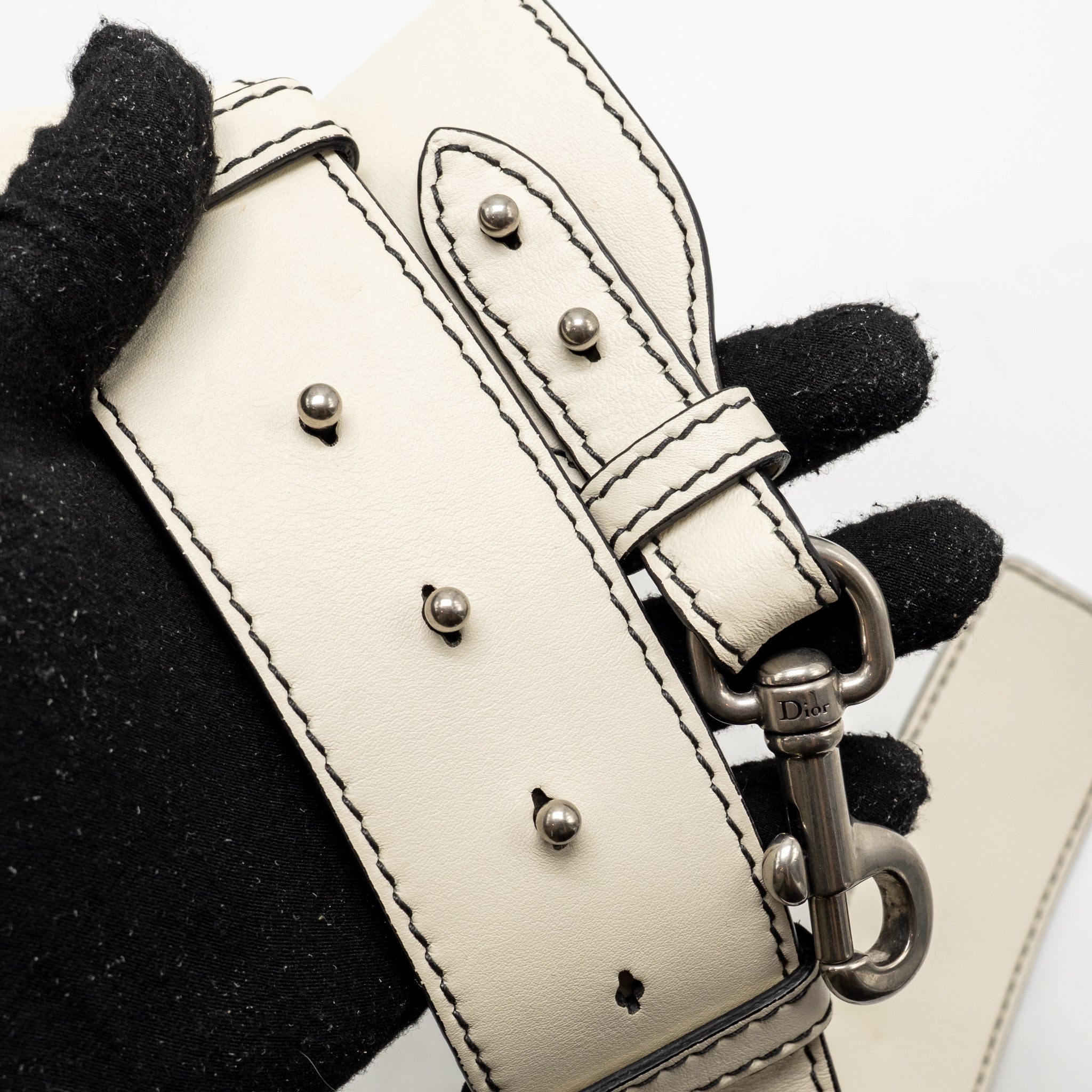 DIOR DIOREVOLUTION FLAP BAG CALFSKIN WHITE SHW