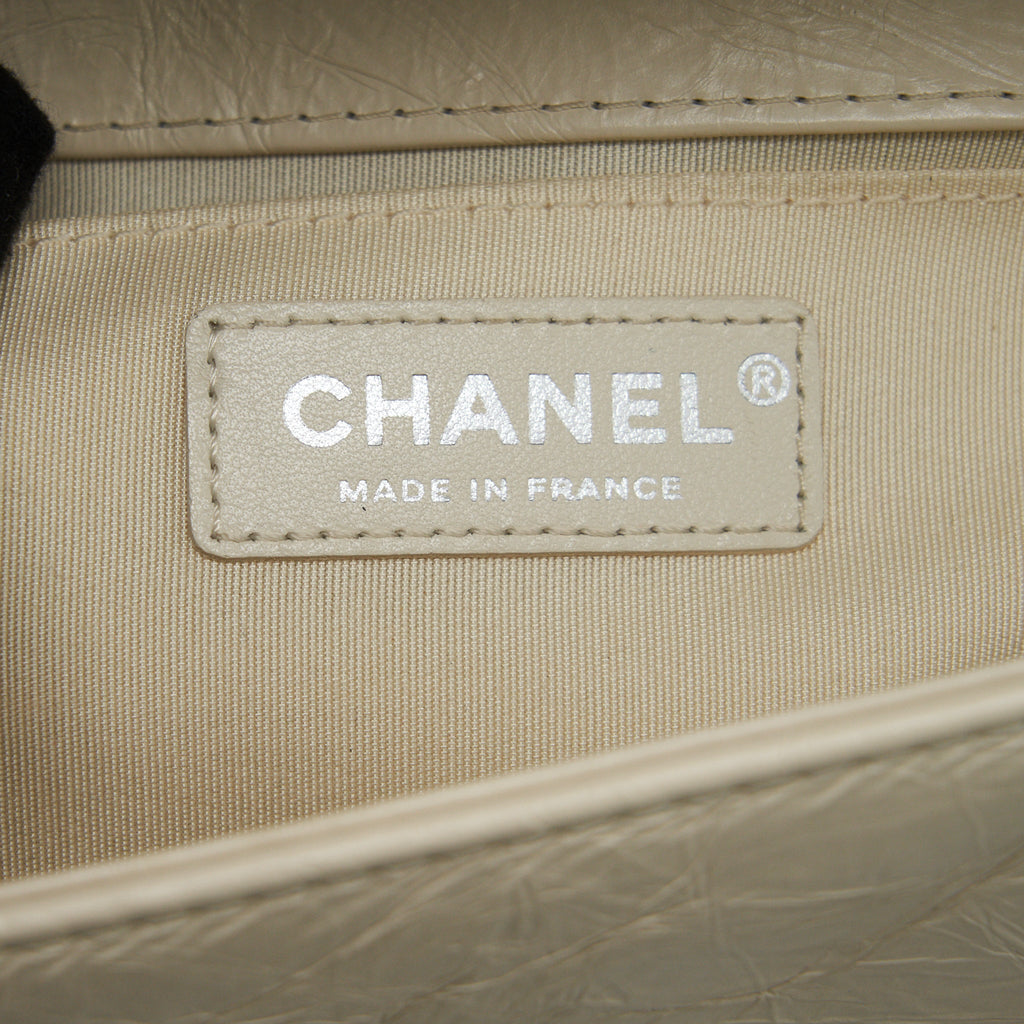 CHANEL MEDIUM BOY BAG CHEVRON LIMITED CALFSKIN IVORY SHW