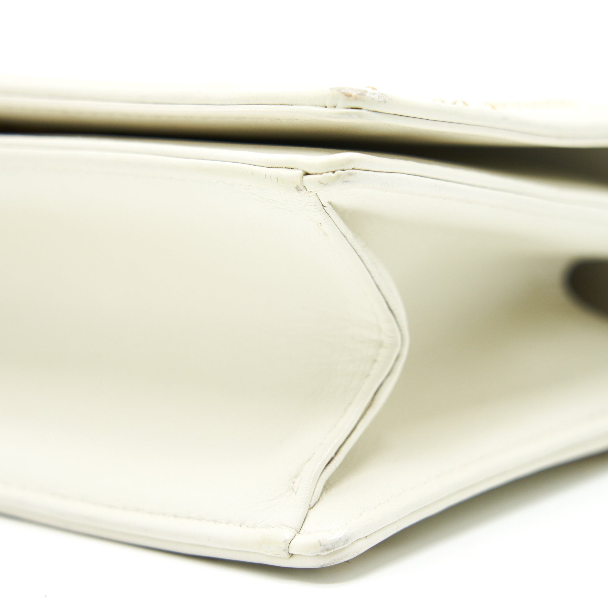 DIOR DIORAMA STUDDED LAMBSKIN SMALL WHITE WITH GHW