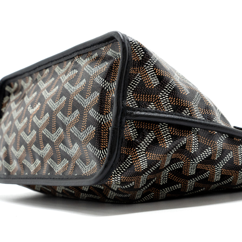 GOYARD MINI ANJOU TOTE BAG GOYARDLINE CANVAS / CALFSKIN BLACK SHW