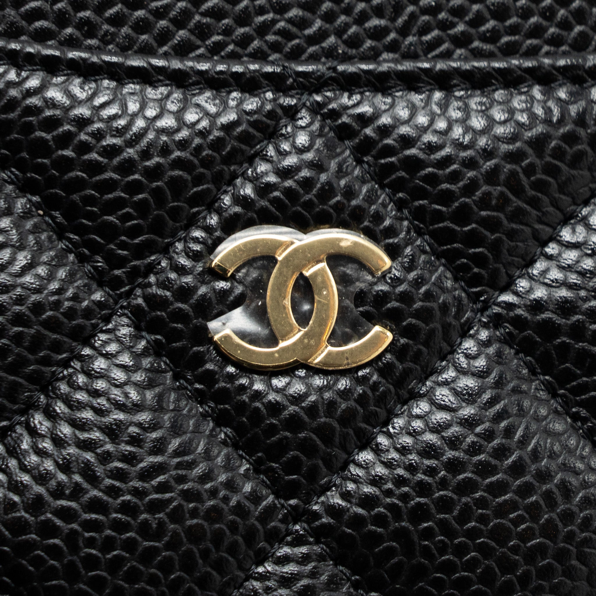 CHANEL CLASSIC CARD HOLDER CAVIAR BLACK GHW (MICROCHIP )