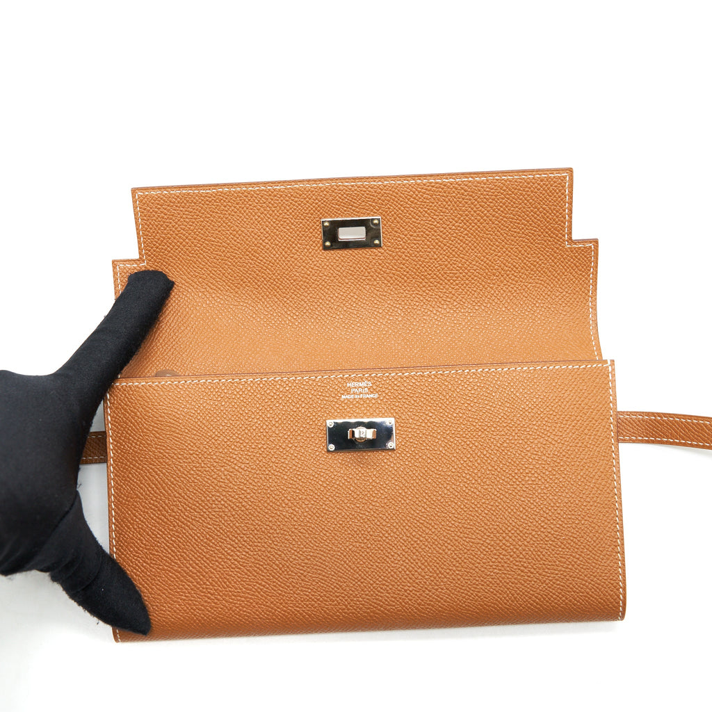 HERMES KELLY LONG WALLET EPSOM GOLD SHW