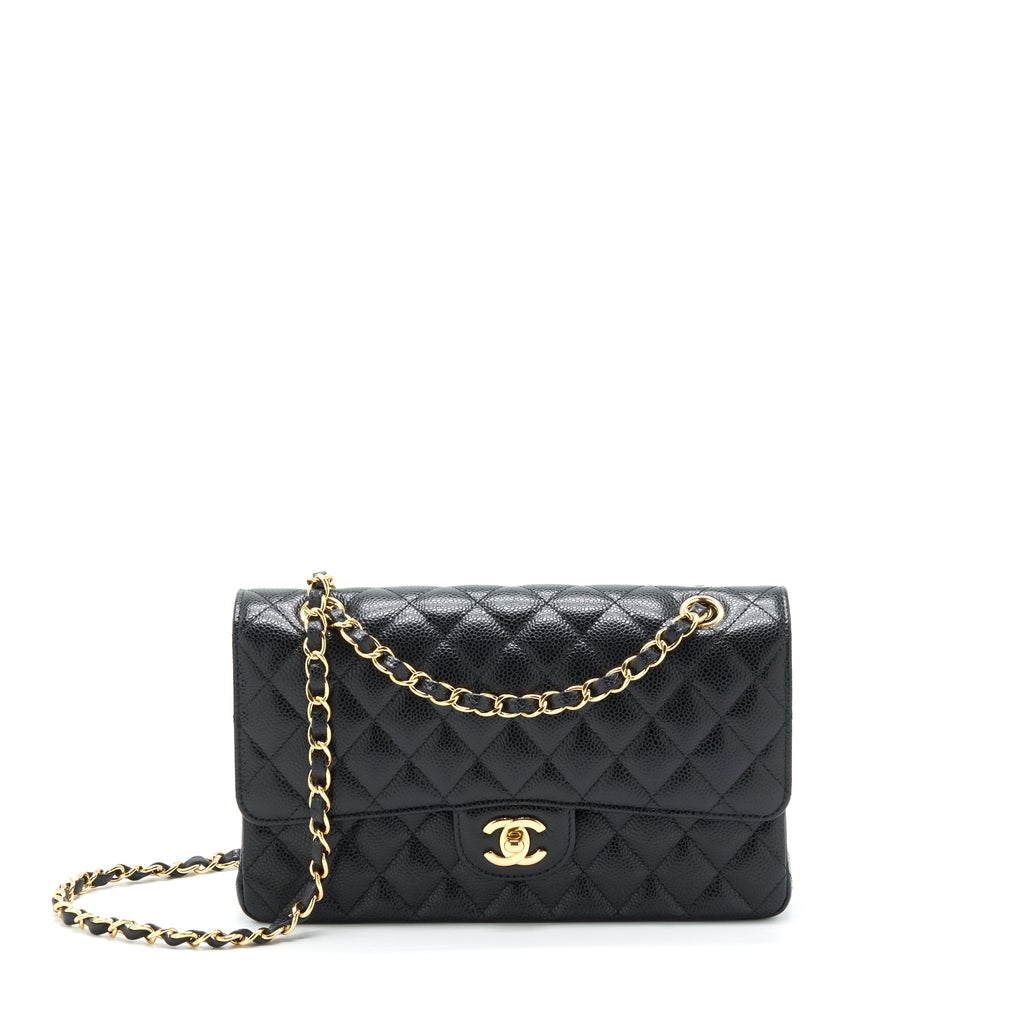 CHANEL MEDIUM CLASSIC FLAP BAG CAVIAR BLACK GHW