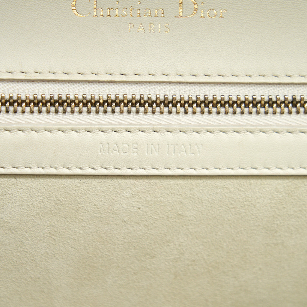 DIOR DIORAMA STUDDED LAMBSKIN SMALL WHITE WITH GHW