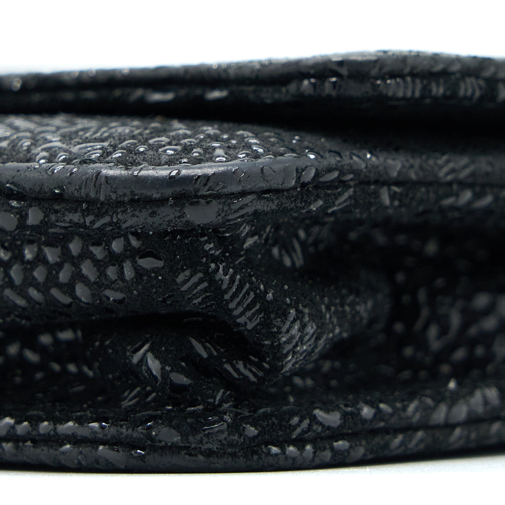 CHANEL SEASONAL WALLET ON CHAIN FABRIC BLACK SHW