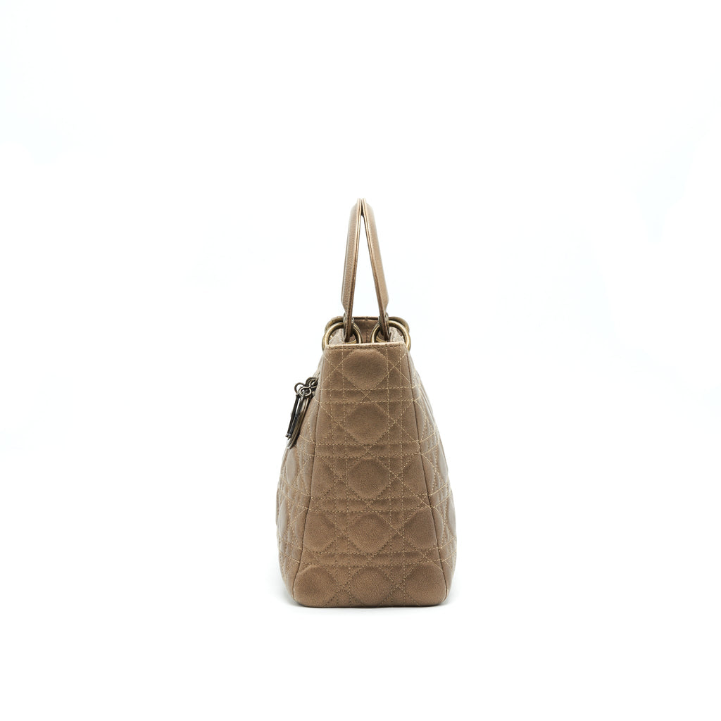 DIOR LADY DIOR MEDIUM IN BRONZE WITH BRONZE HARDWARE