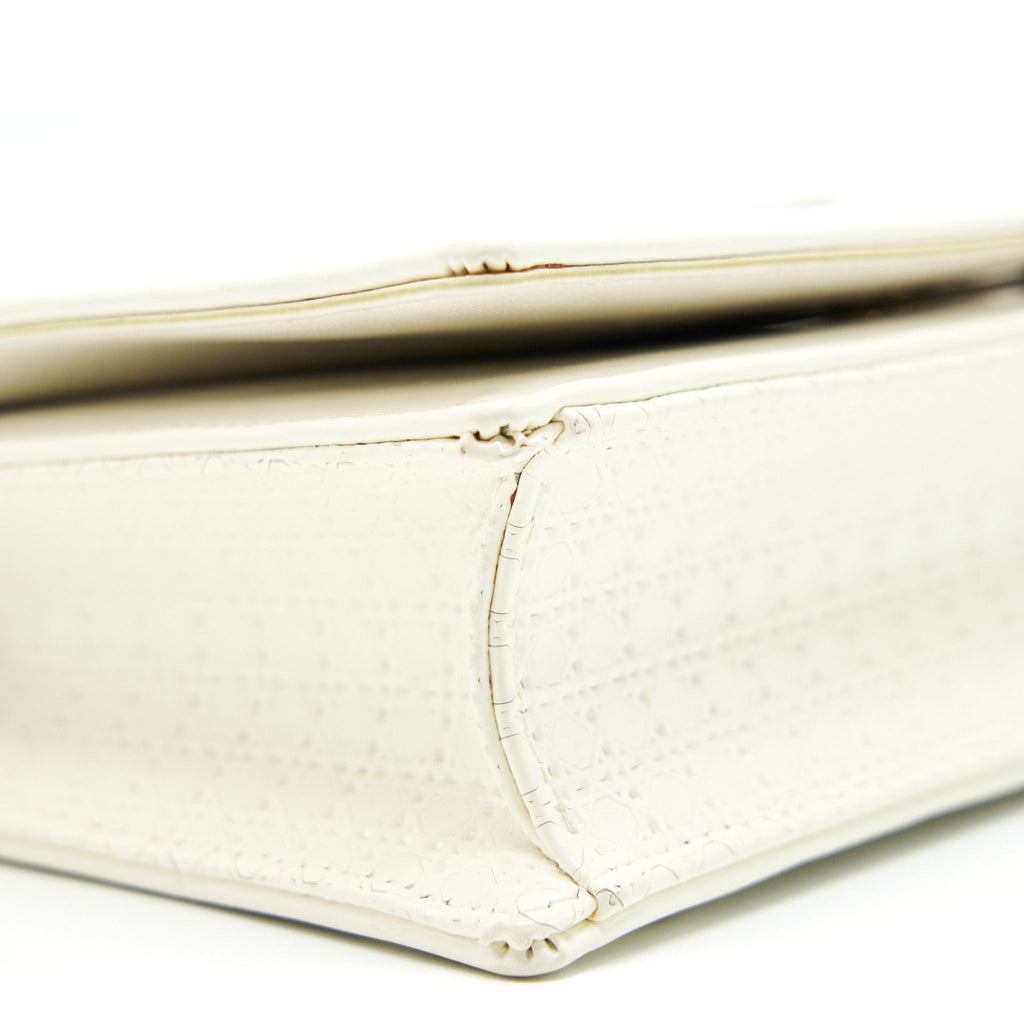 DIOR MINI DIORAMA BAG WHITE WITH SHW