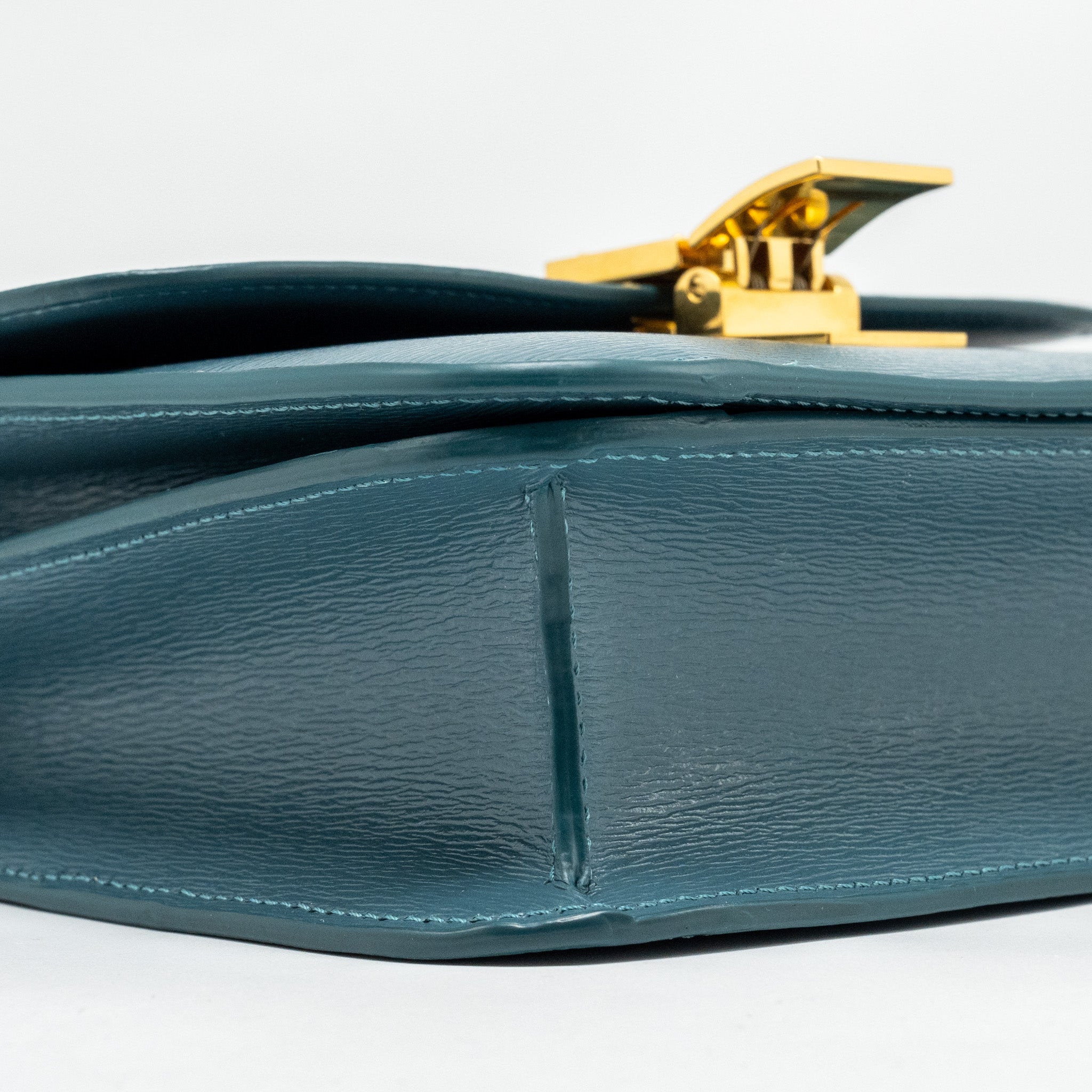 CELINE TEEN CLASSIC BOX BAG CALFSKIN GREEN SMOKE GHW