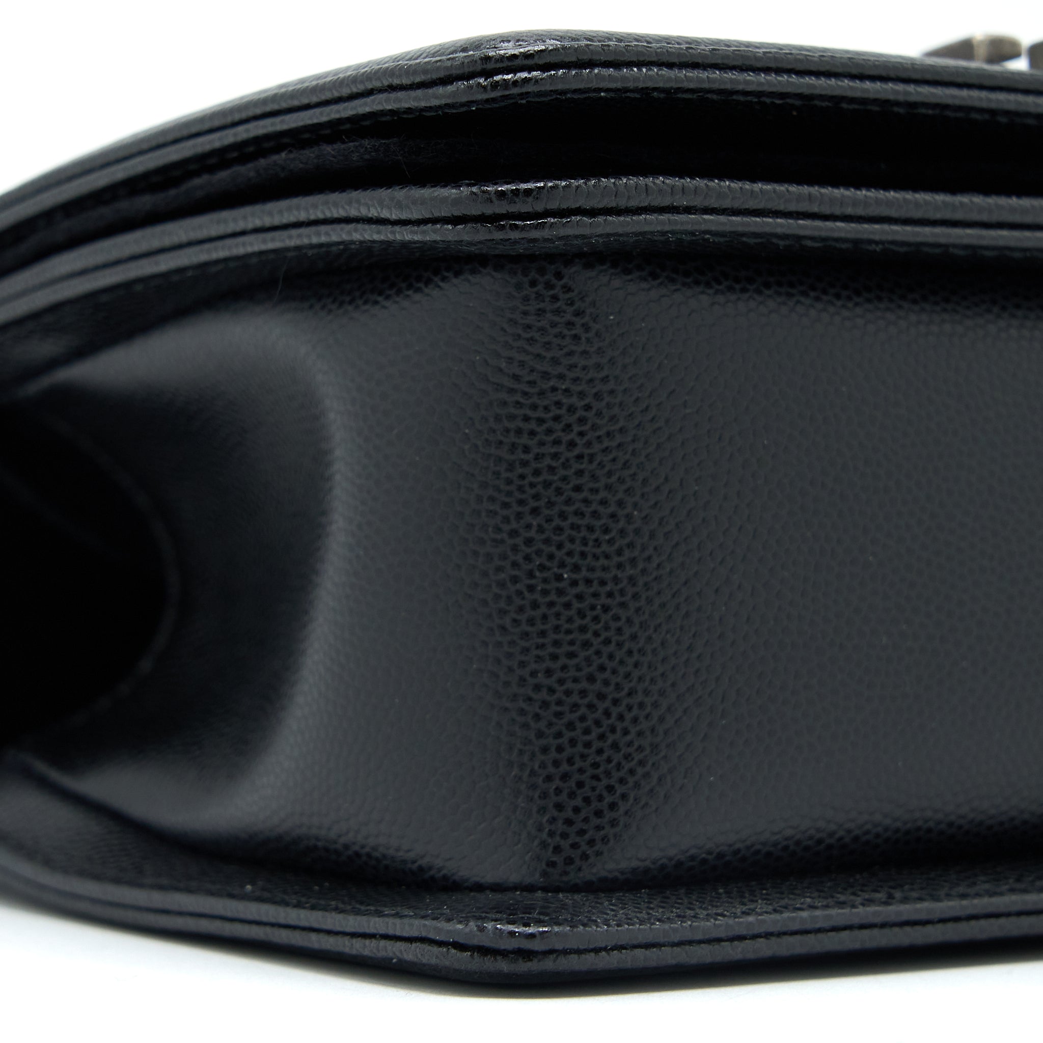 CHANEL SMALL BOY BAG CAVIAR BLACK RUTHENIUM SHW (MICROCHIP)