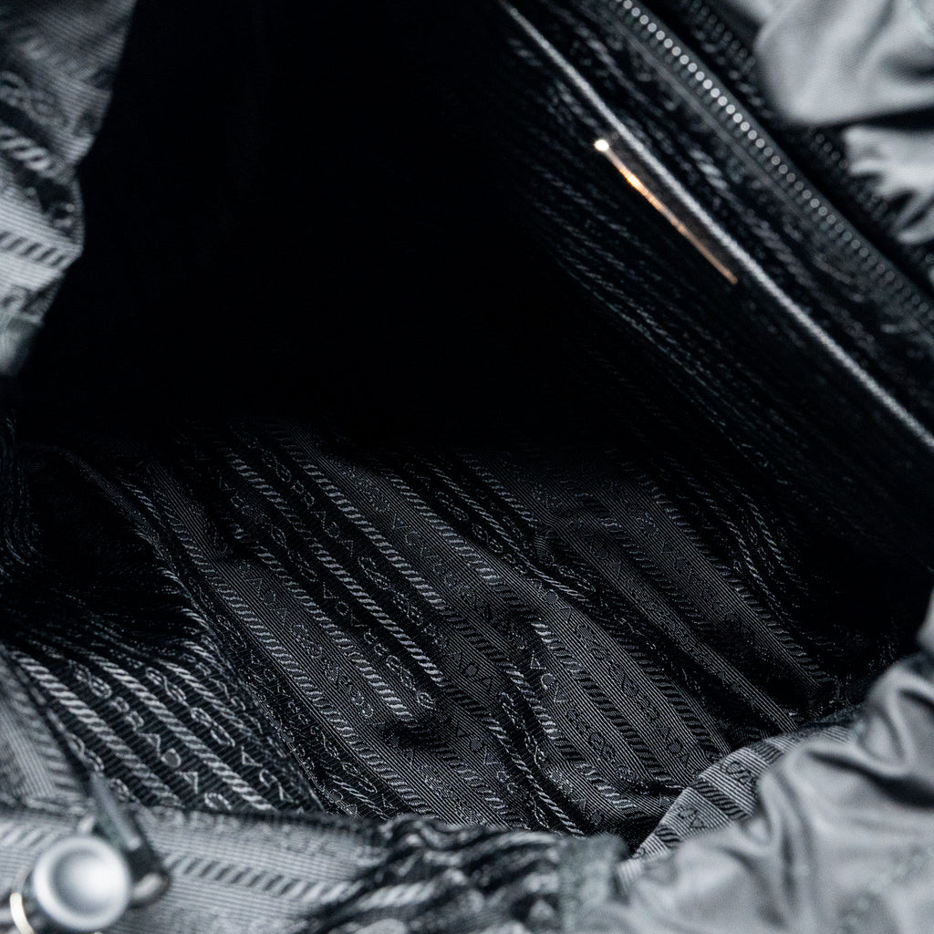 PRADA BACKPACK RE-NYLON/SAFFIANO BLACK SHW