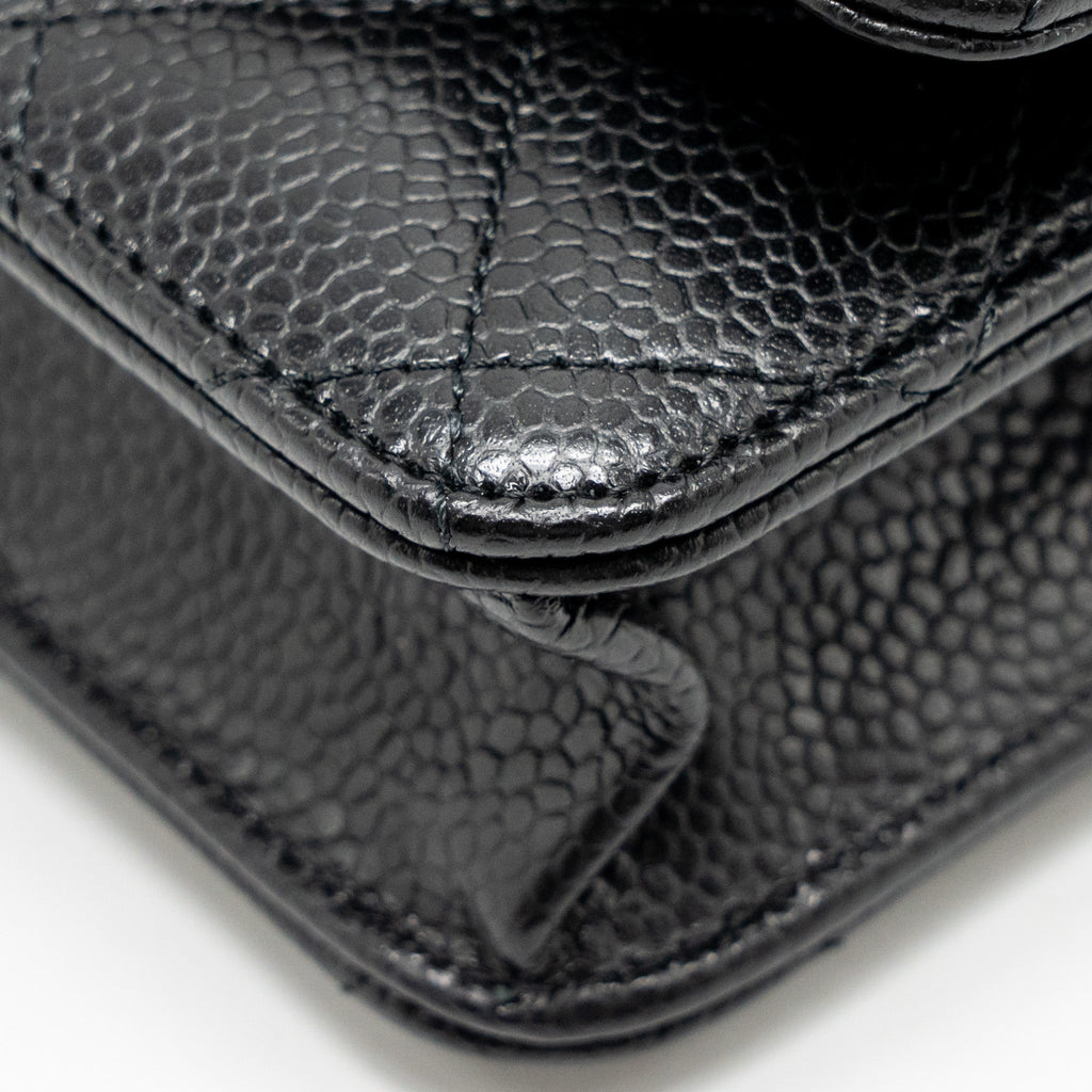 CHANEL CLASSIC WALLET ON CHAIN CAVIAR BLACK GHW(MICROCHIP)
