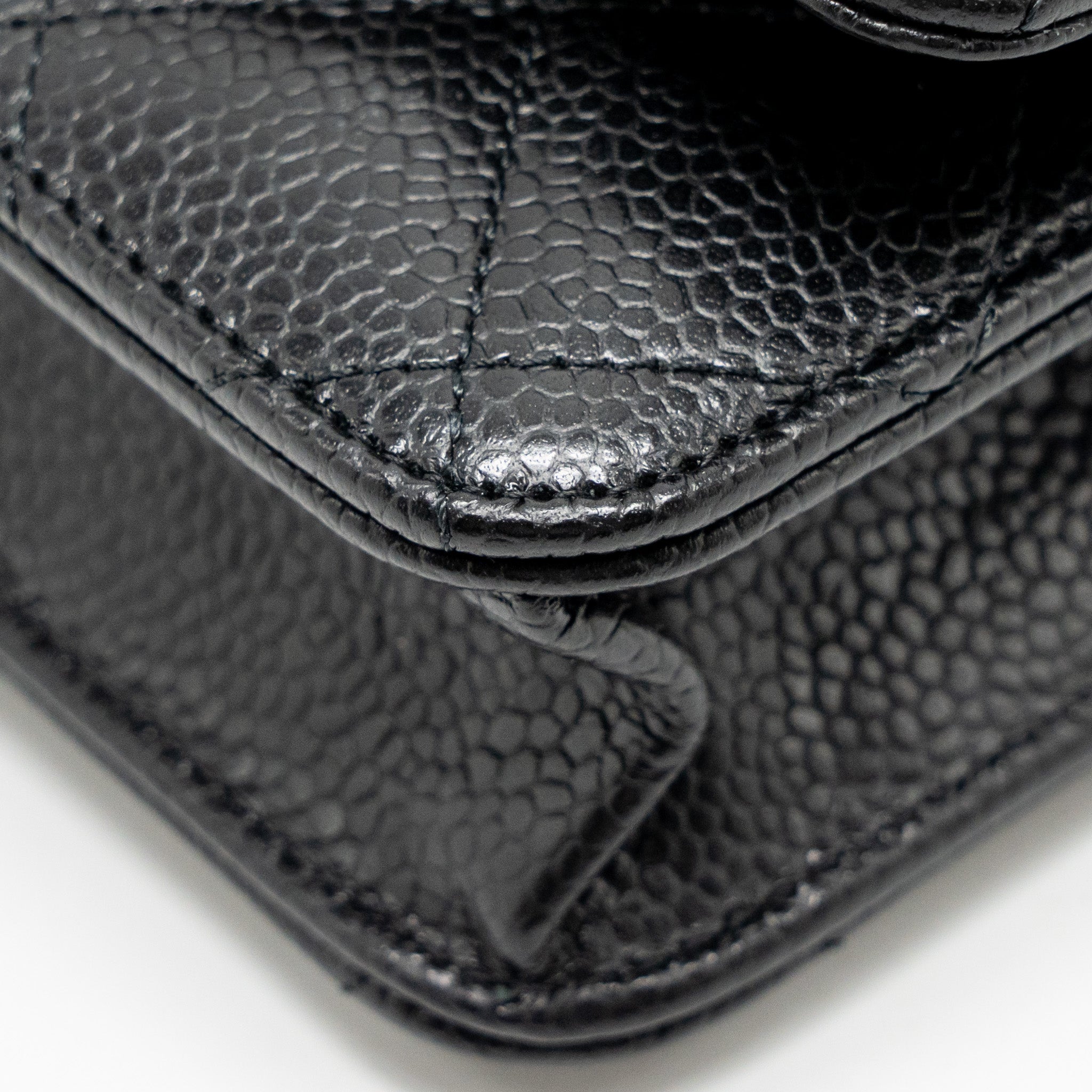 CHANEL CLASSIC WALLET ON CHAIN CAVIAR BLACK GHW(MICROCHIP)