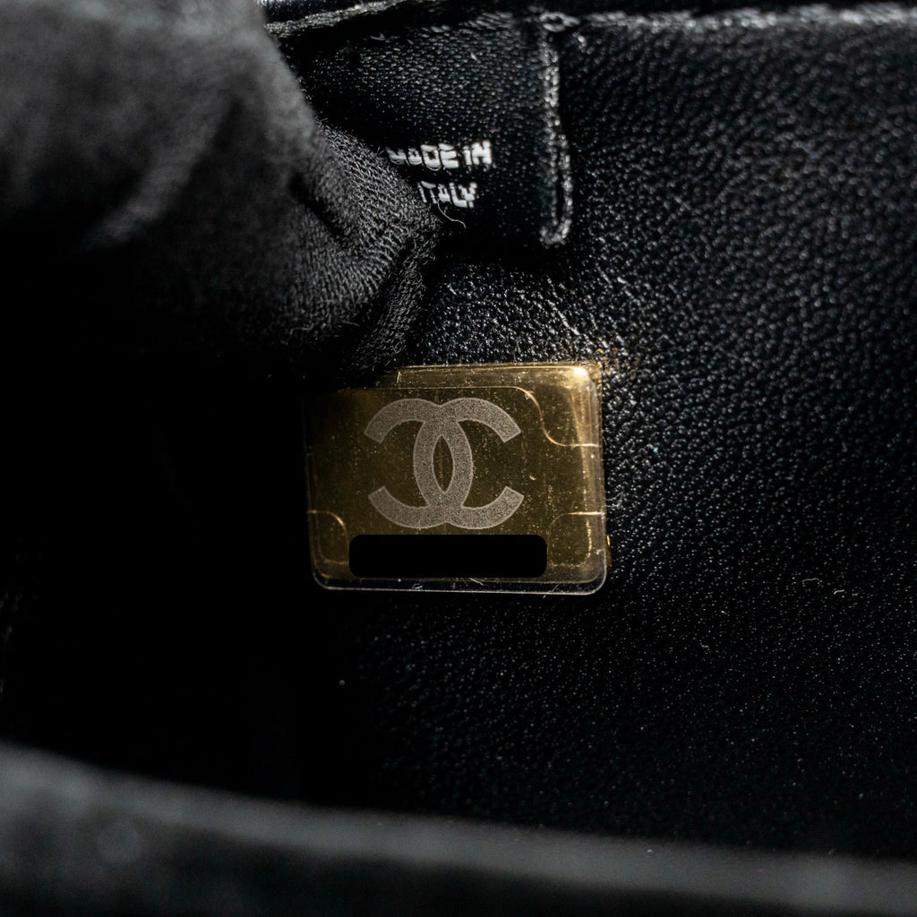 CHANEL MINI BOWLING CLUTCH WITH CHAIN VELVET BLACK GHW (MICROCHIP)