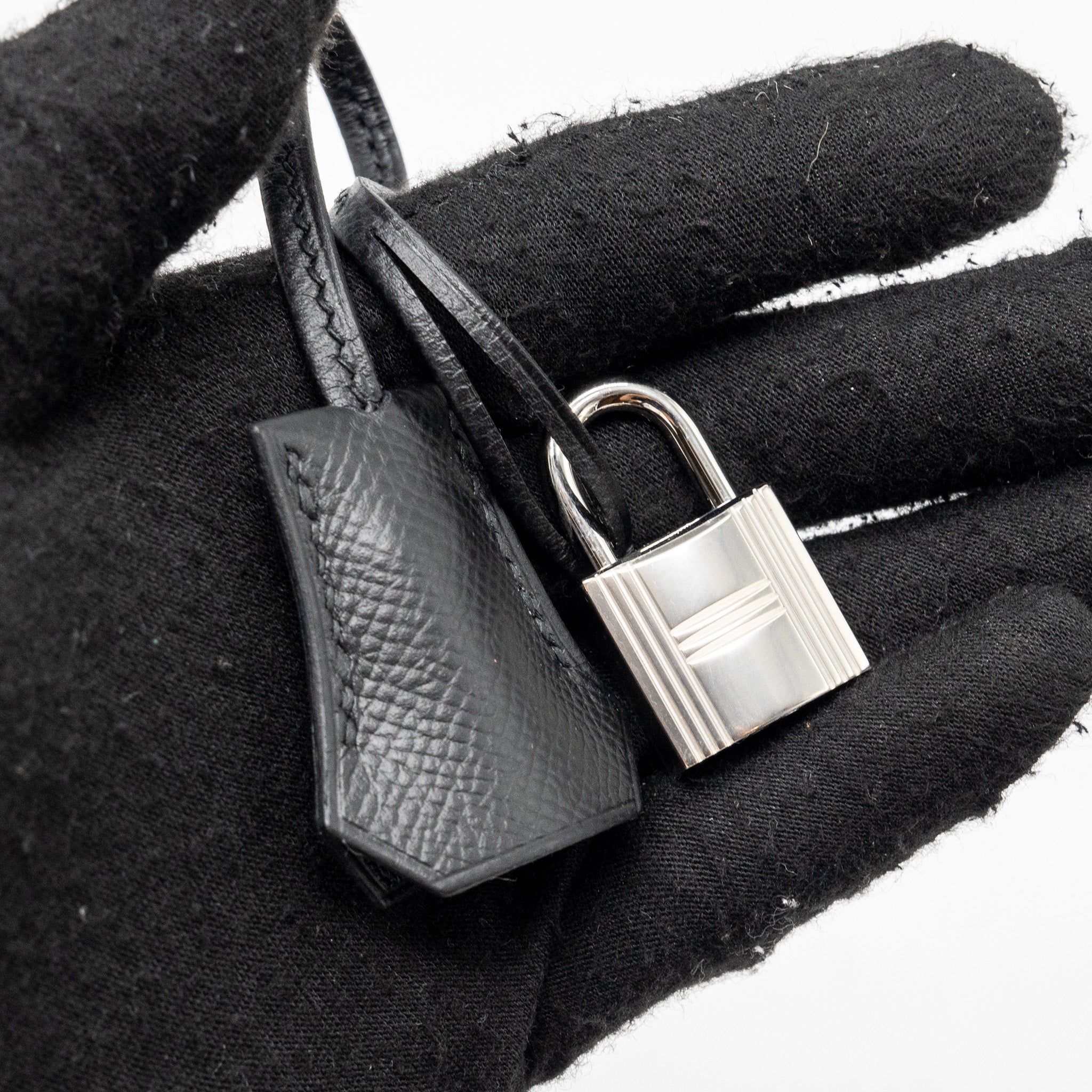 HERMES KELLY 28 LETTER C SPECIAL ORDER EPSOM/TOGO/CHÈVRE MYSORE BLACK/BLUE SHW