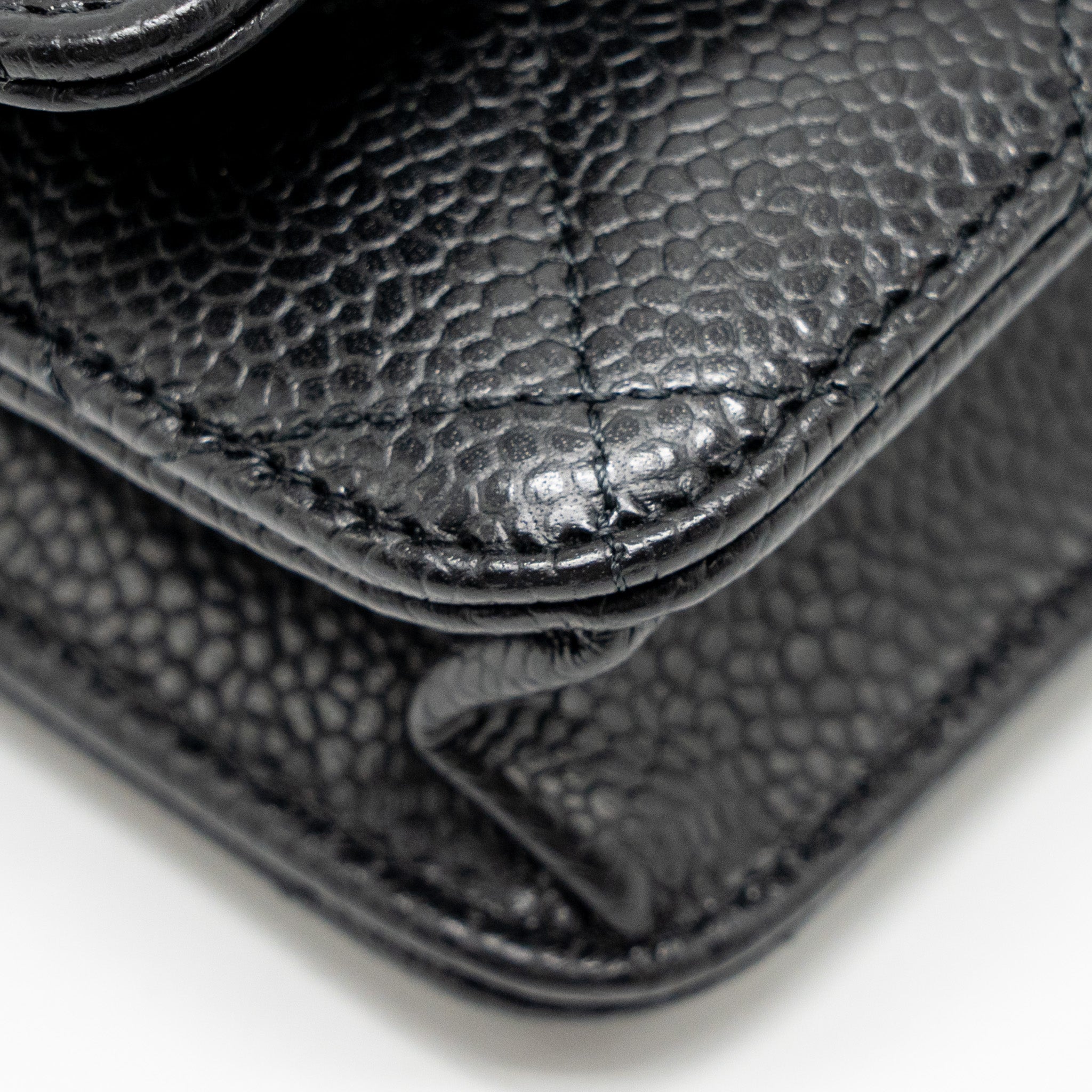CHANEL CLASSIC WALLET ON CHAIN CAVIAR BLACK GHW(MICROCHIP)