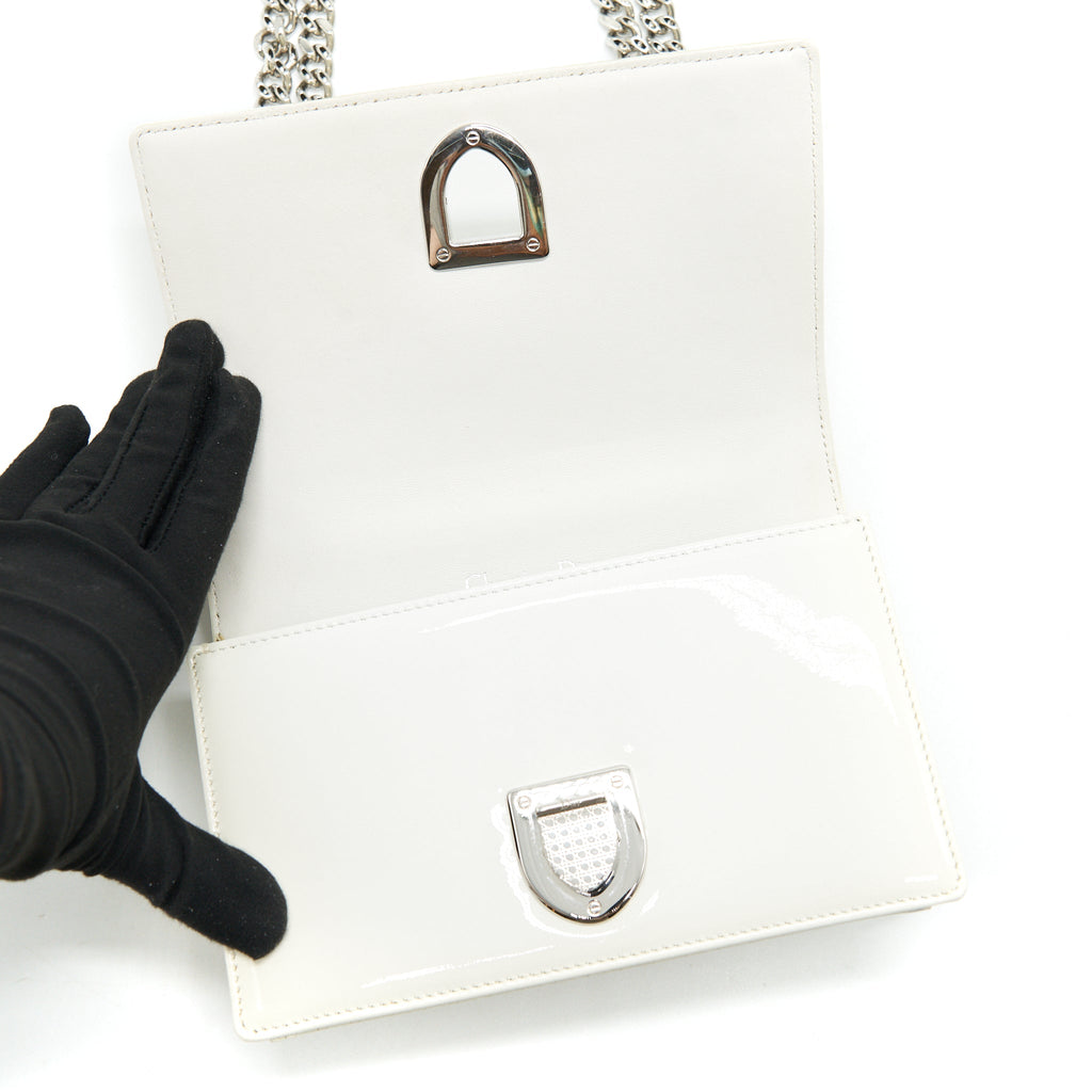 DIOR MINI DIORAMA BAG WHITE WITH SHW