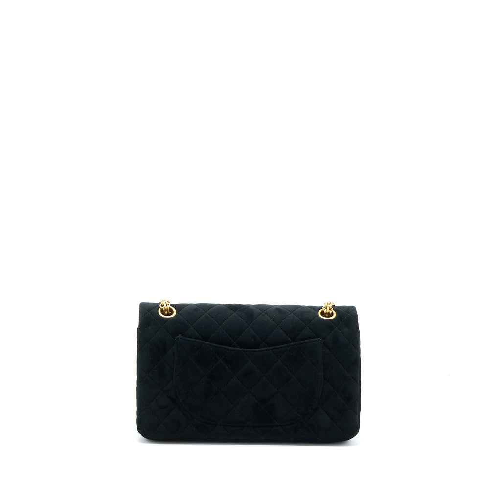 CHANEL SMALL 2.55 REISSUE FLAP BAG VELVET BLACK GHW