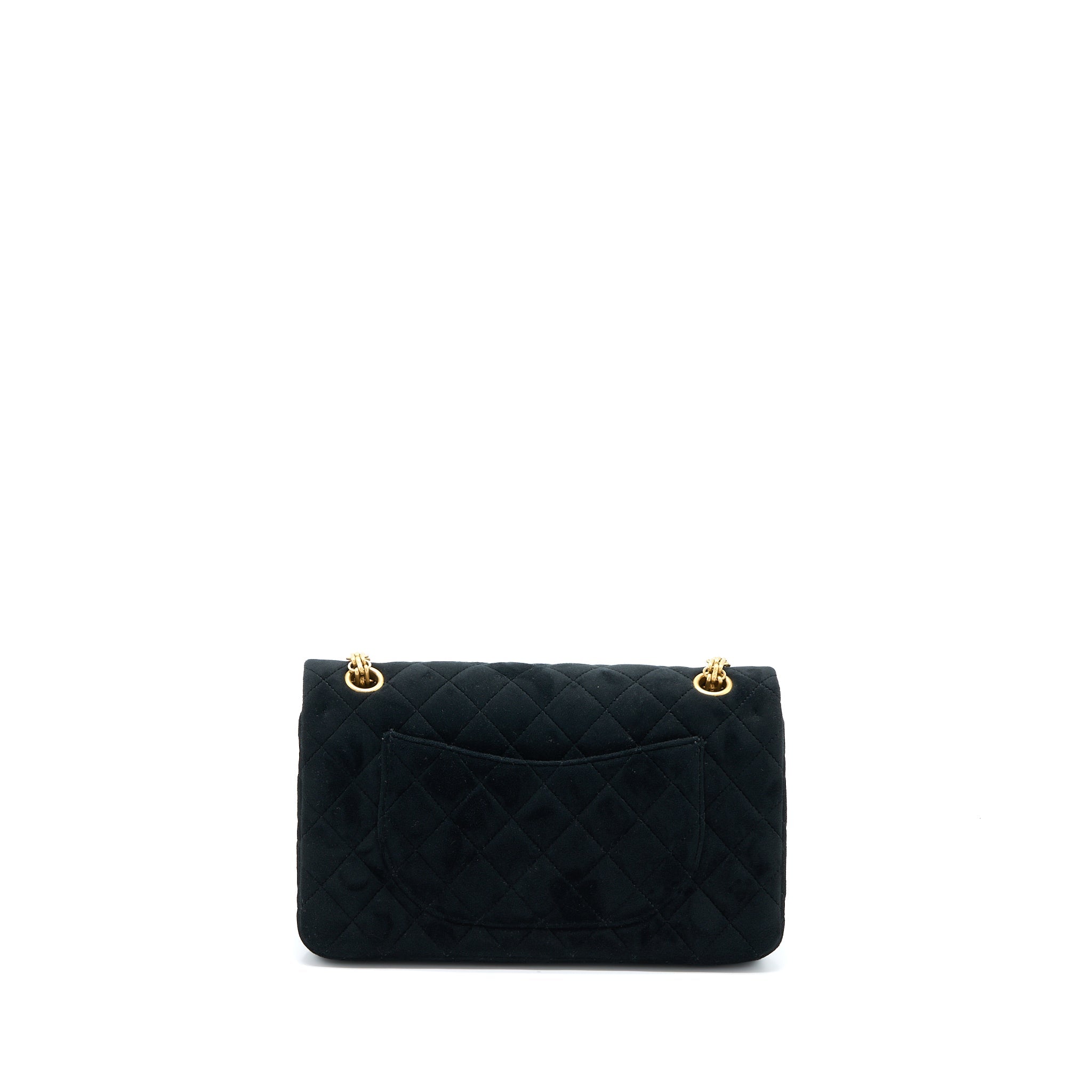 CHANEL SMALL 2.55 REISSUE FLAP BAG VELVET BLACK GHW