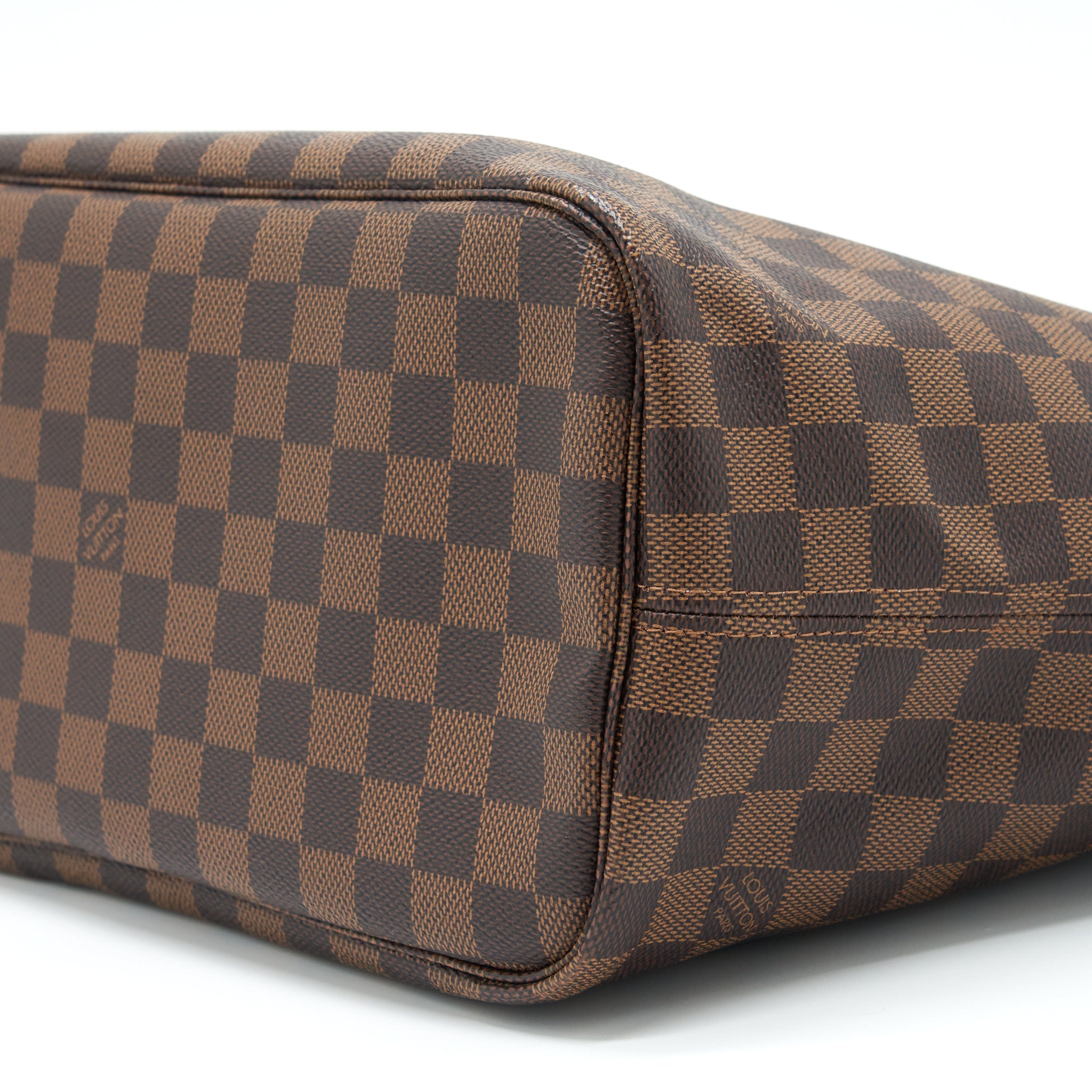LOUIS VUITTON NEVERFULL MM DAMIER EBENE CANVAS / ROSE BALLERINE