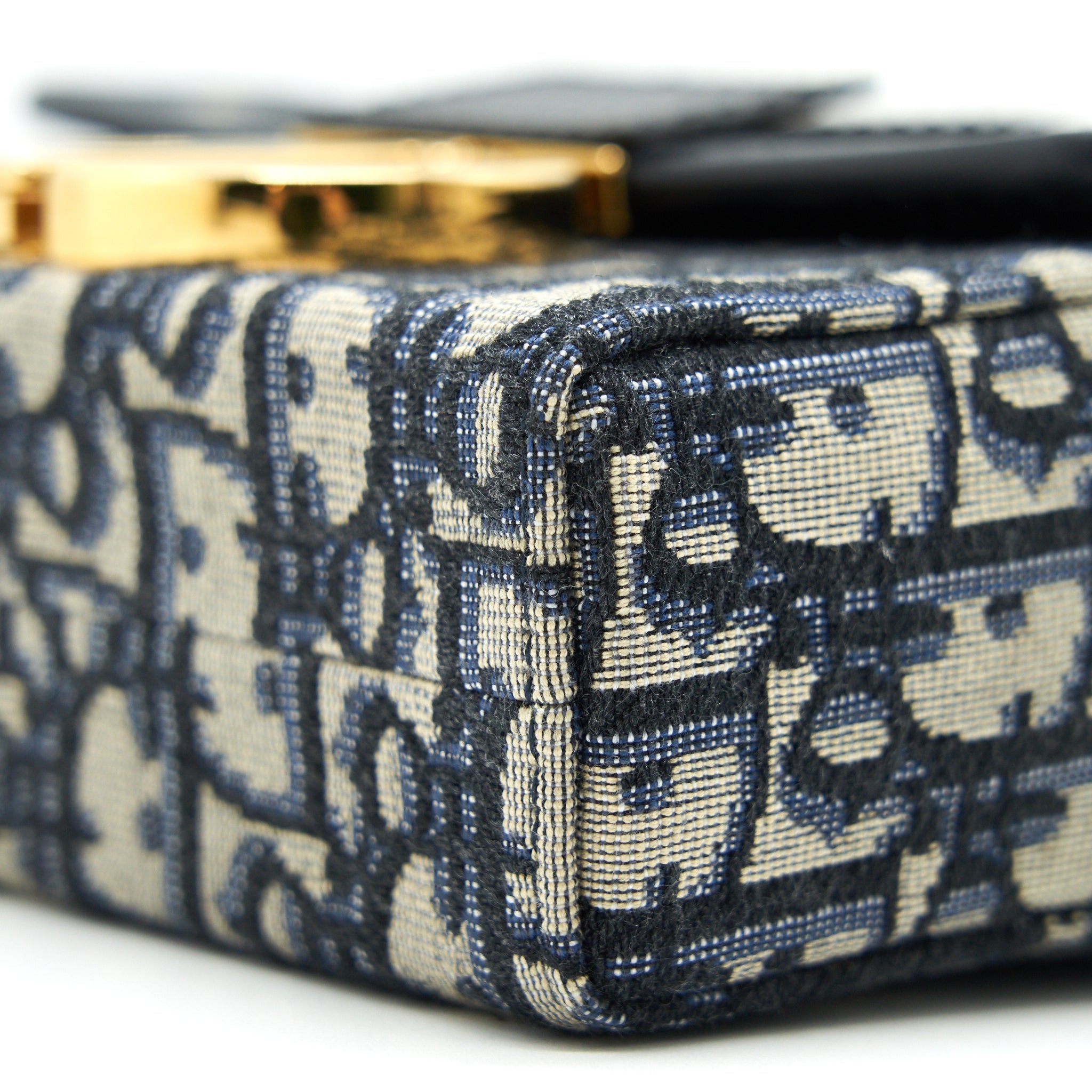 CHRISTIAN DIOR 30 MONTAIGNE BOX BAG OBLIQUE CANVAS BLUE