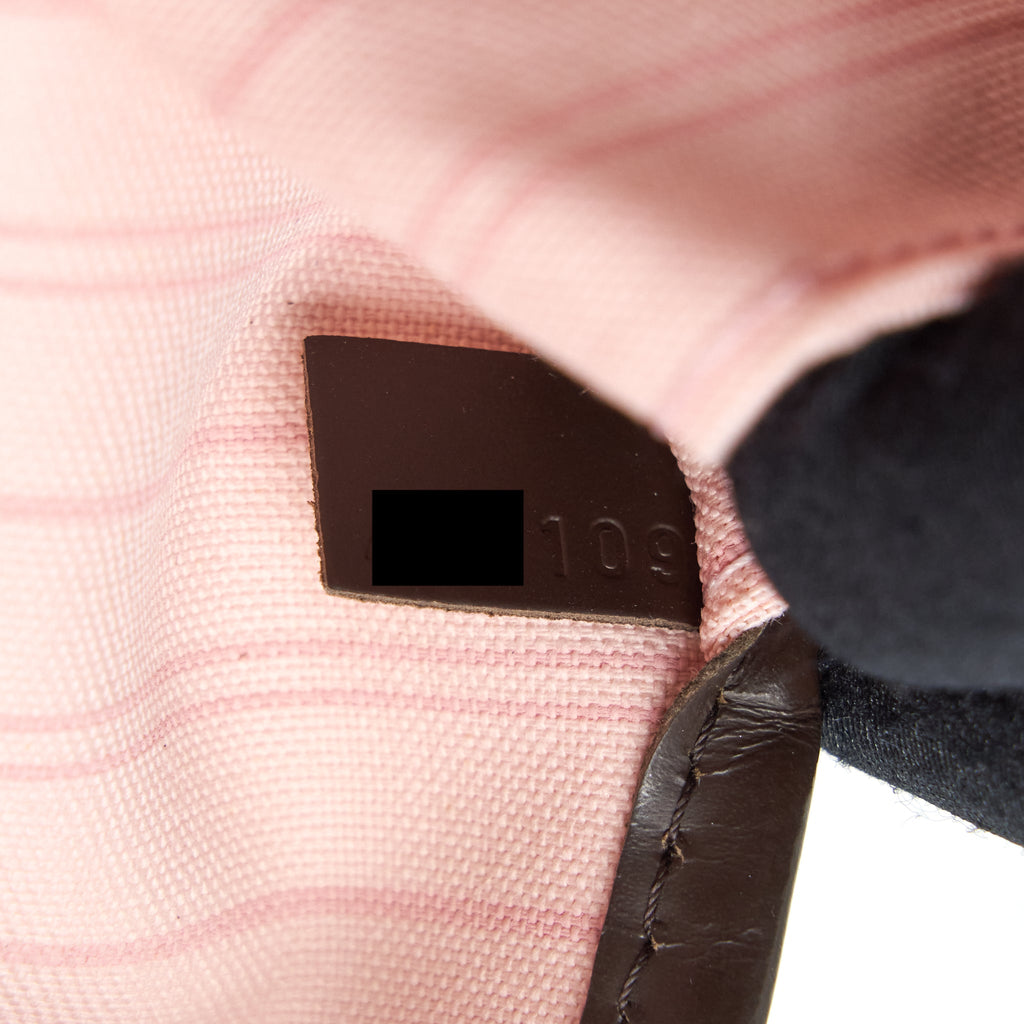 LOUIS VUITTON NEVERFULL MM DAMIER EBENE ROSE BALLERINE GHW