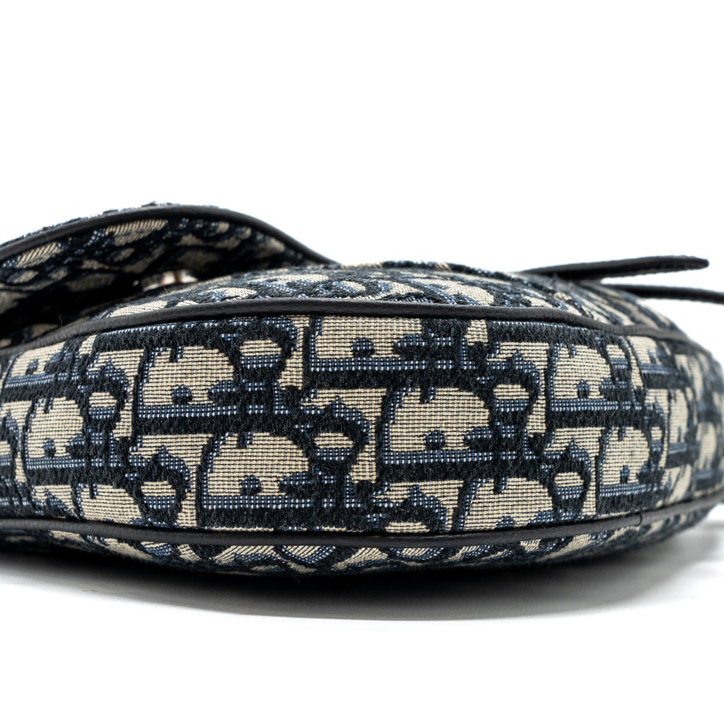 DIOR HOMME SADDLE BAG DIOR OBLIQUE JACQUARD BEIGE/BLACK GHW