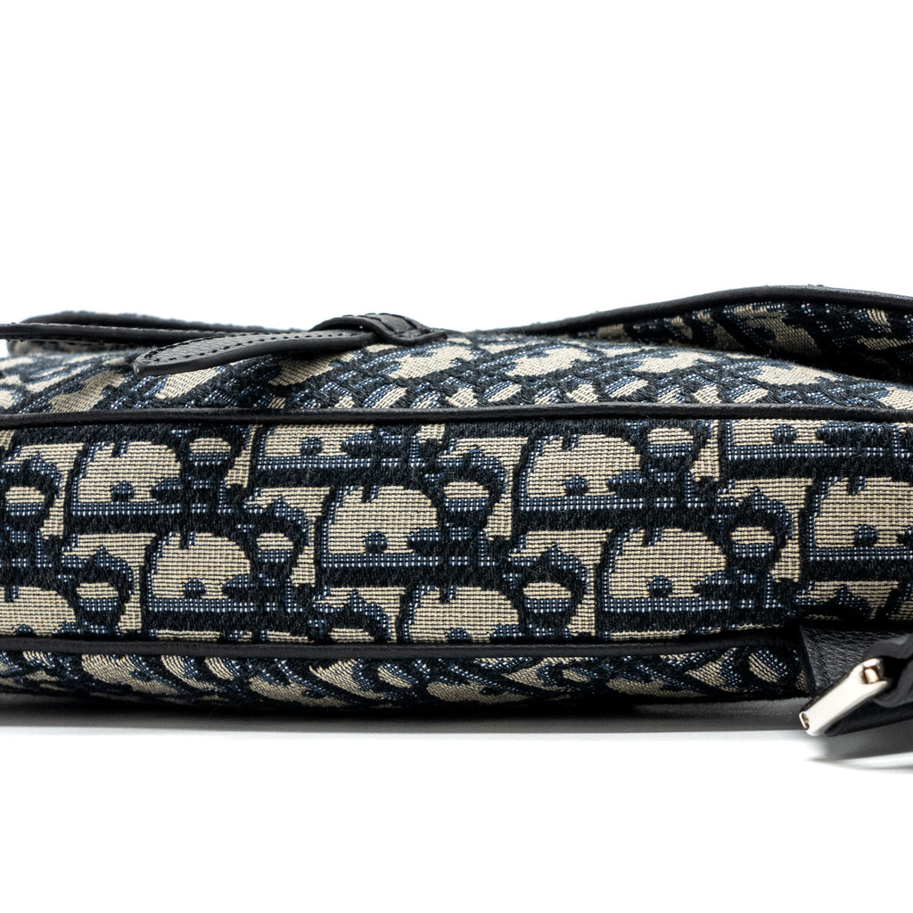DIOR HOMME SADDLE BAG DIOR OBLIQUE JACQUARD BEIGE/BLACK GHW