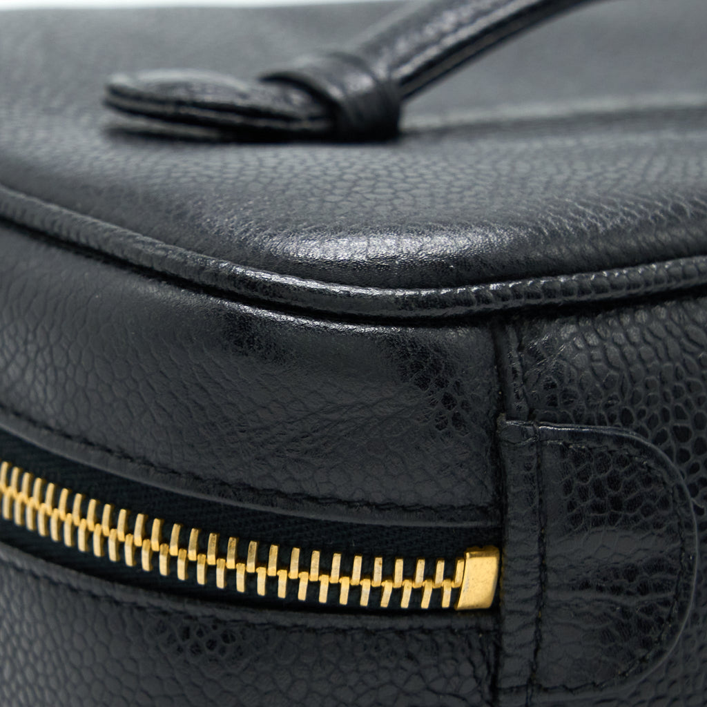 CHANEL VINTAGE VANITY CASE CAVIAR BLACK GHW