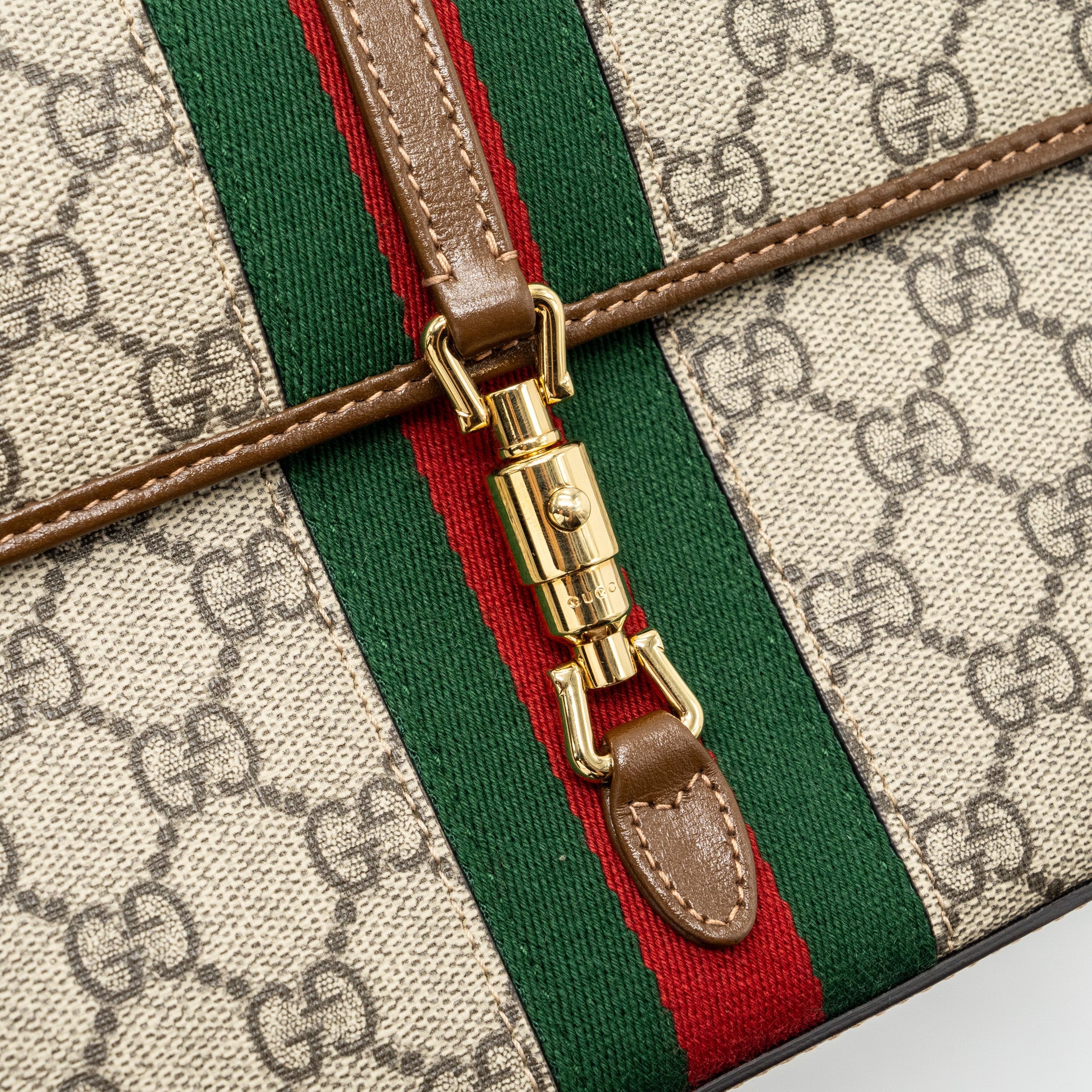 GUCCI FLAP BELT BAG GG SUPREME CANVAS GHW