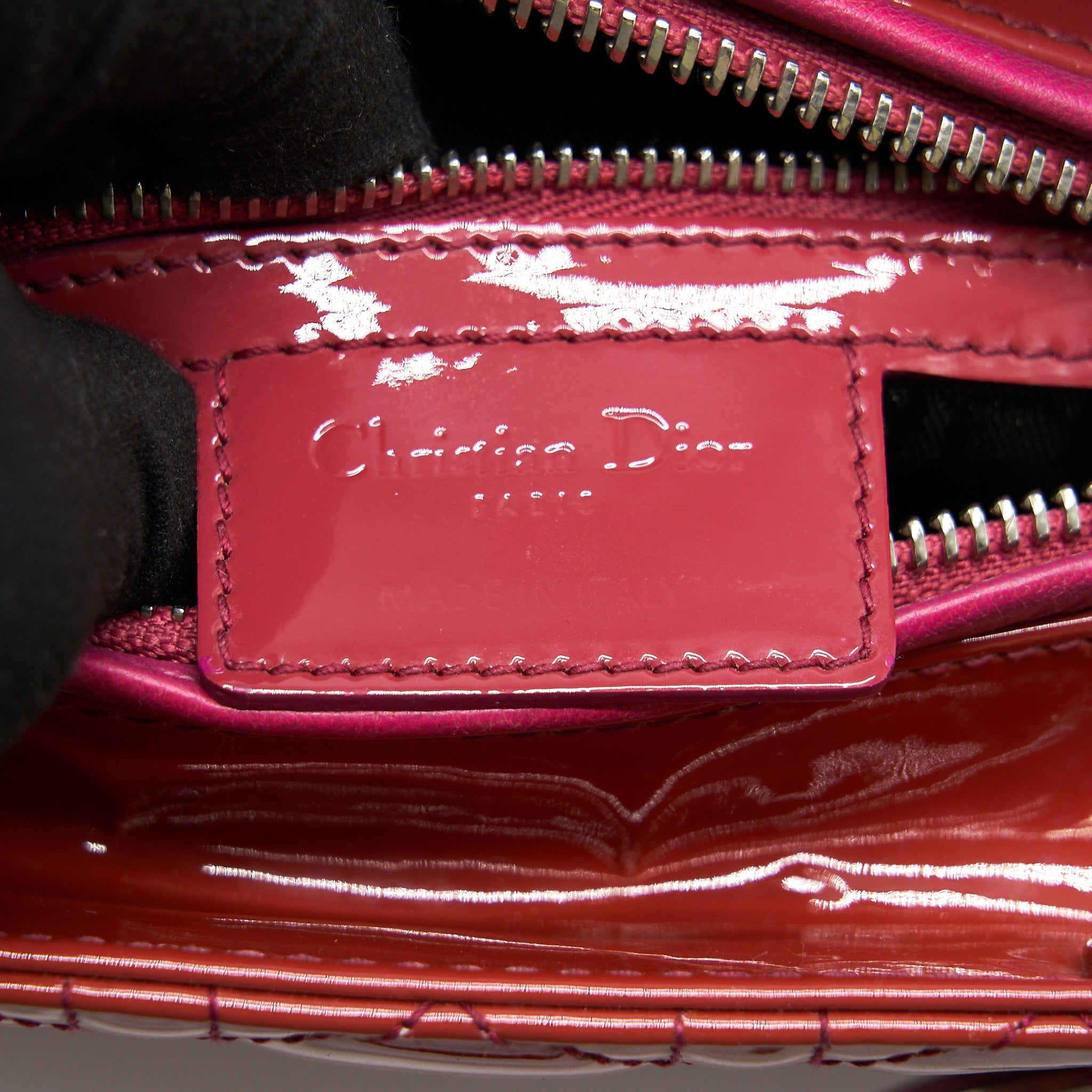 DIOR MEDIUM LADY DIOR PATENT CORAL PINK LGHW