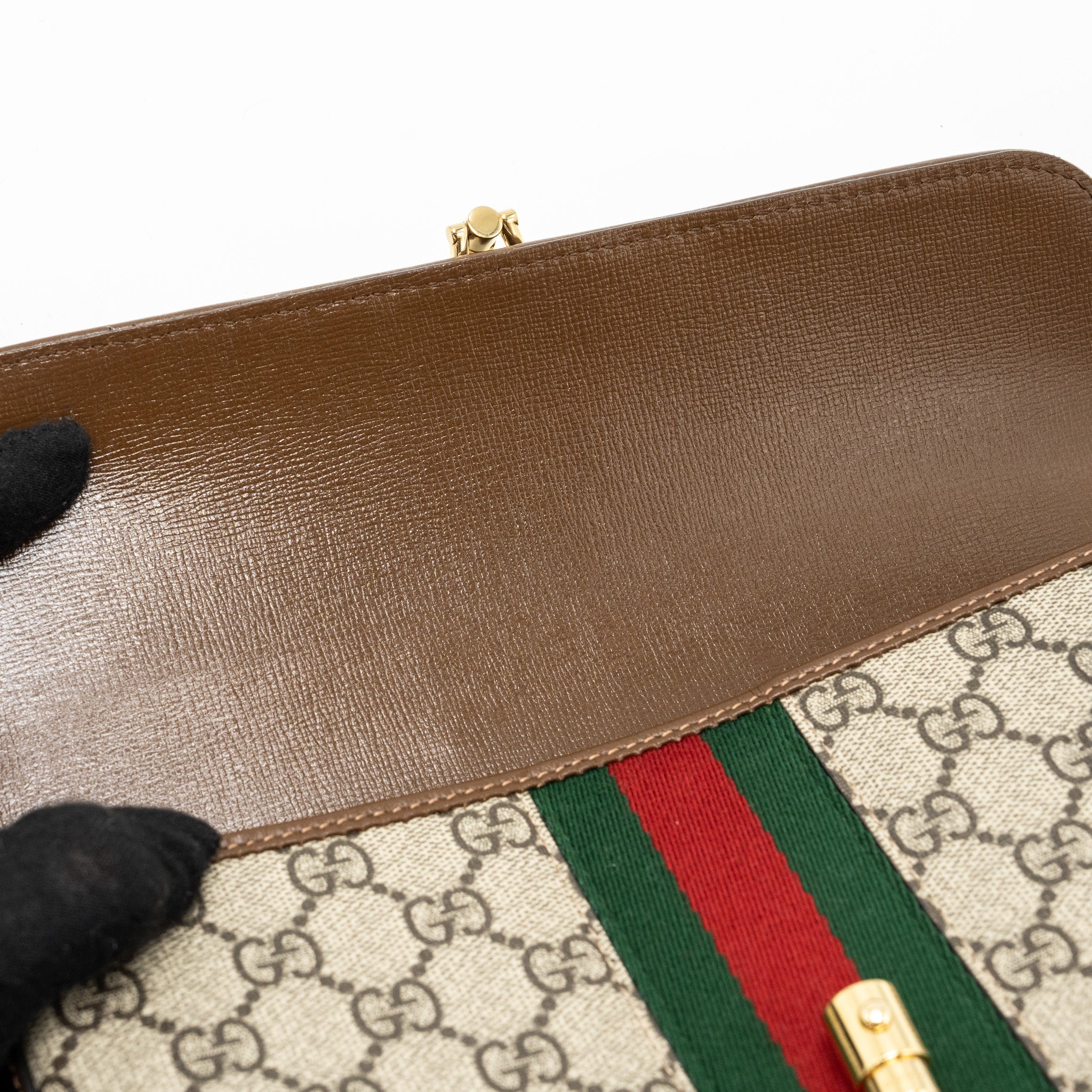 GUCCI FLAP BELT BAG GG SUPREME CANVAS GHW