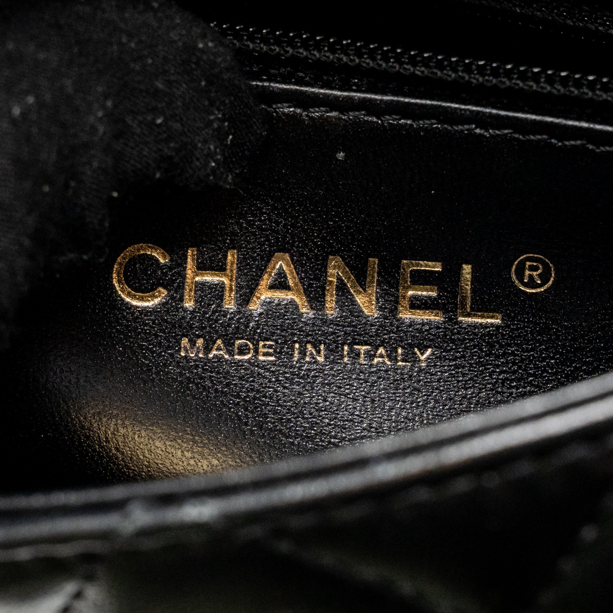 CHANEL TOP HANDLE FLAP BAG SHINY LAMBSKIN BLACK GHW (MICROCHIP)