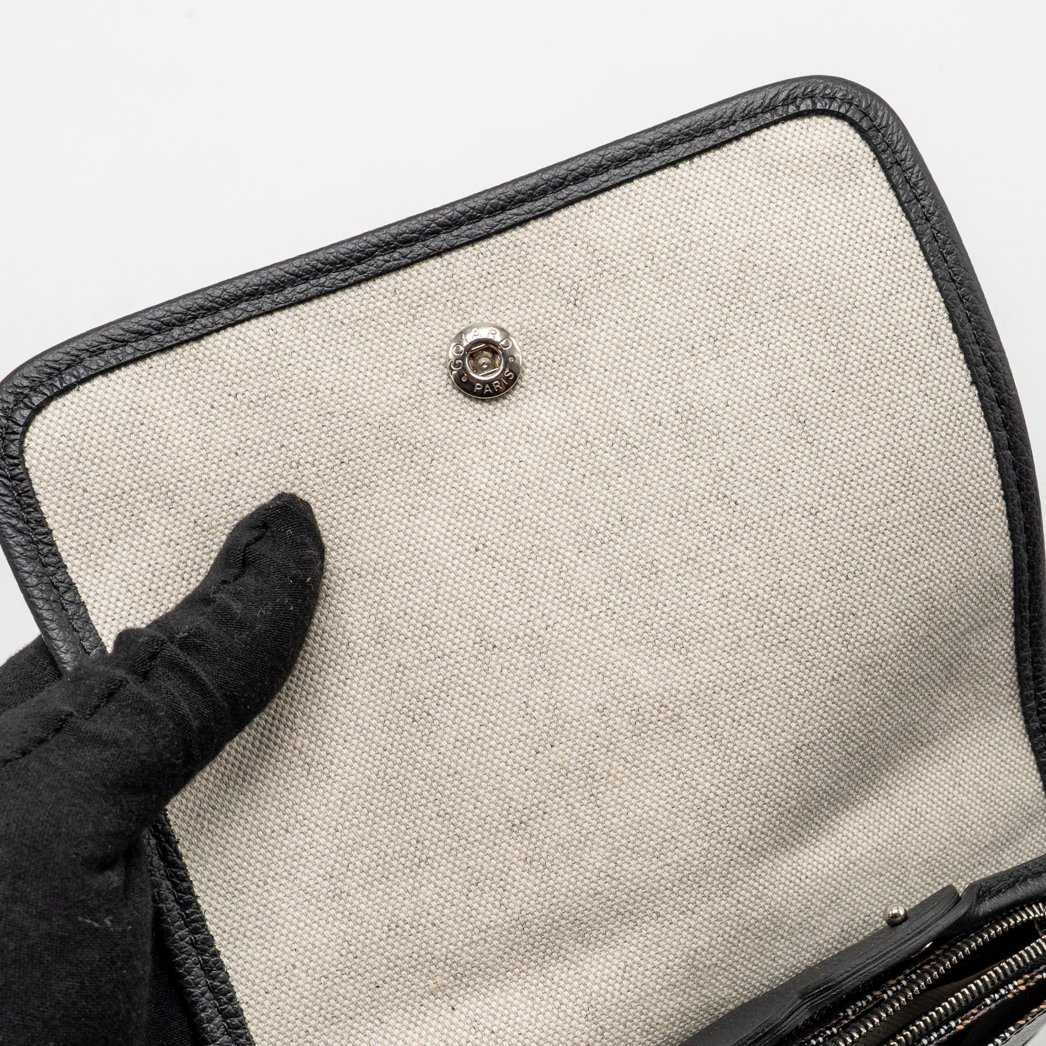 GOYARD PLUMET POCKET POCHETTE GOYARDINE CANVAS/LEATHER BLACK SHW