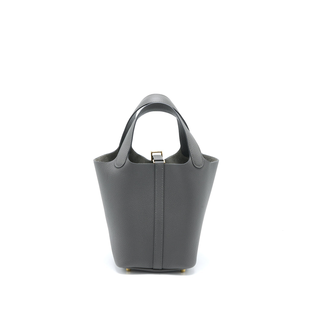 HERMES PICOTIN 18 LOCK BAG CLEMENCE GRAPHITE GHW